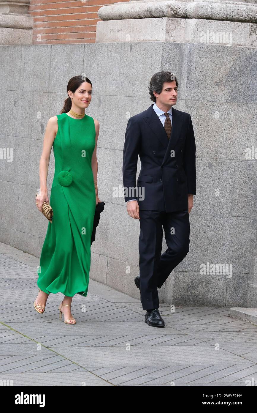 Sofía Palazuelo, Fernando Fitz-James während der Hochzeit von Jose Luis Martinez-Almeida mit Teresa Urquijo in der Pfarrei San Francisco de Borja, Apri Stockfoto