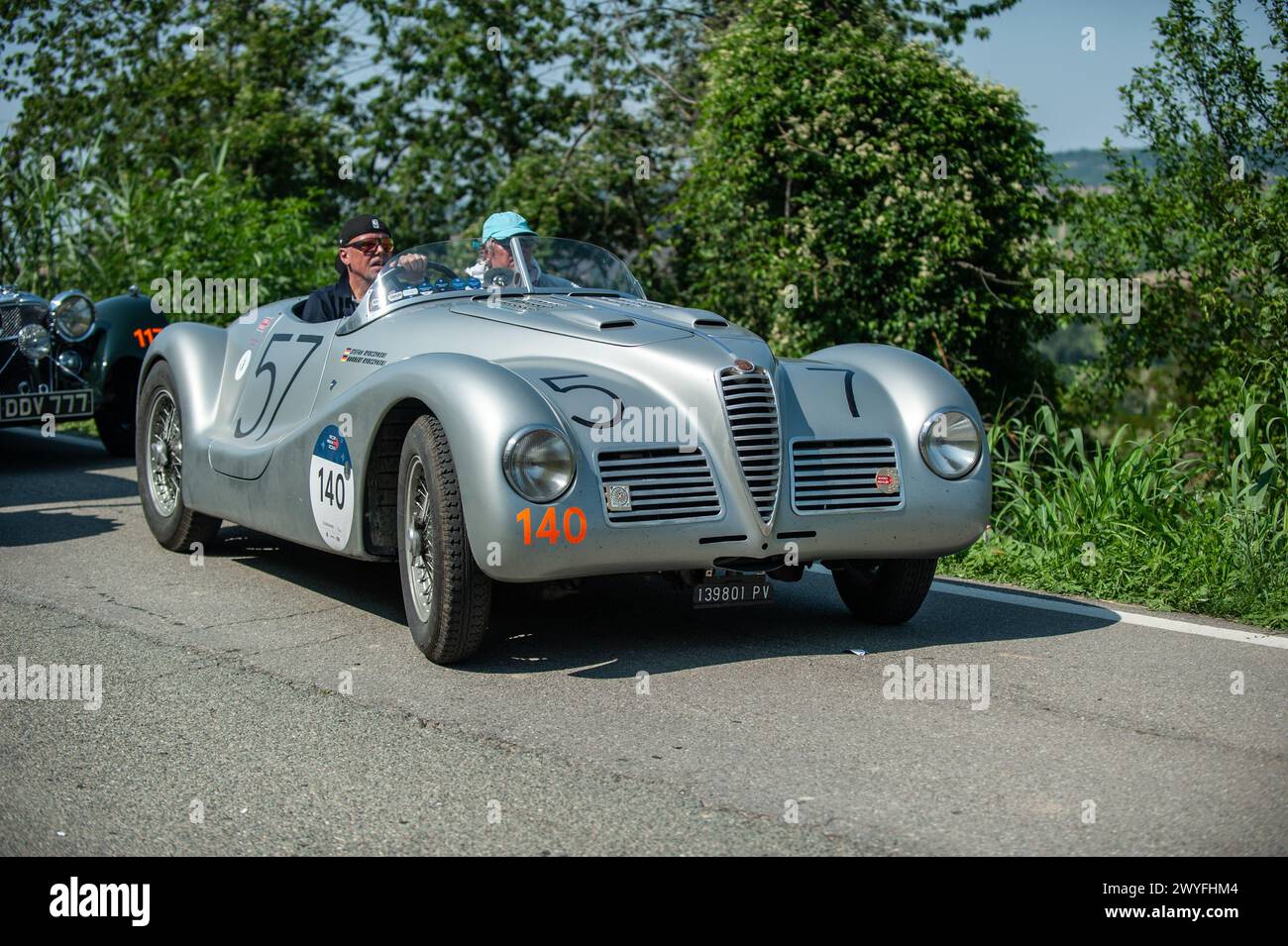 ALFA ROMEO 6C 2500 SS SPIDER COLLI (1947) auf den Straßen der Mille Miglia 2023 Stockfoto