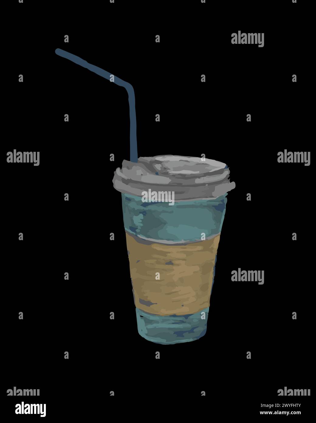 Vektor-isolierte Illustration einer Tasse Kaffee zum Mitnehmen. Stock Vektor