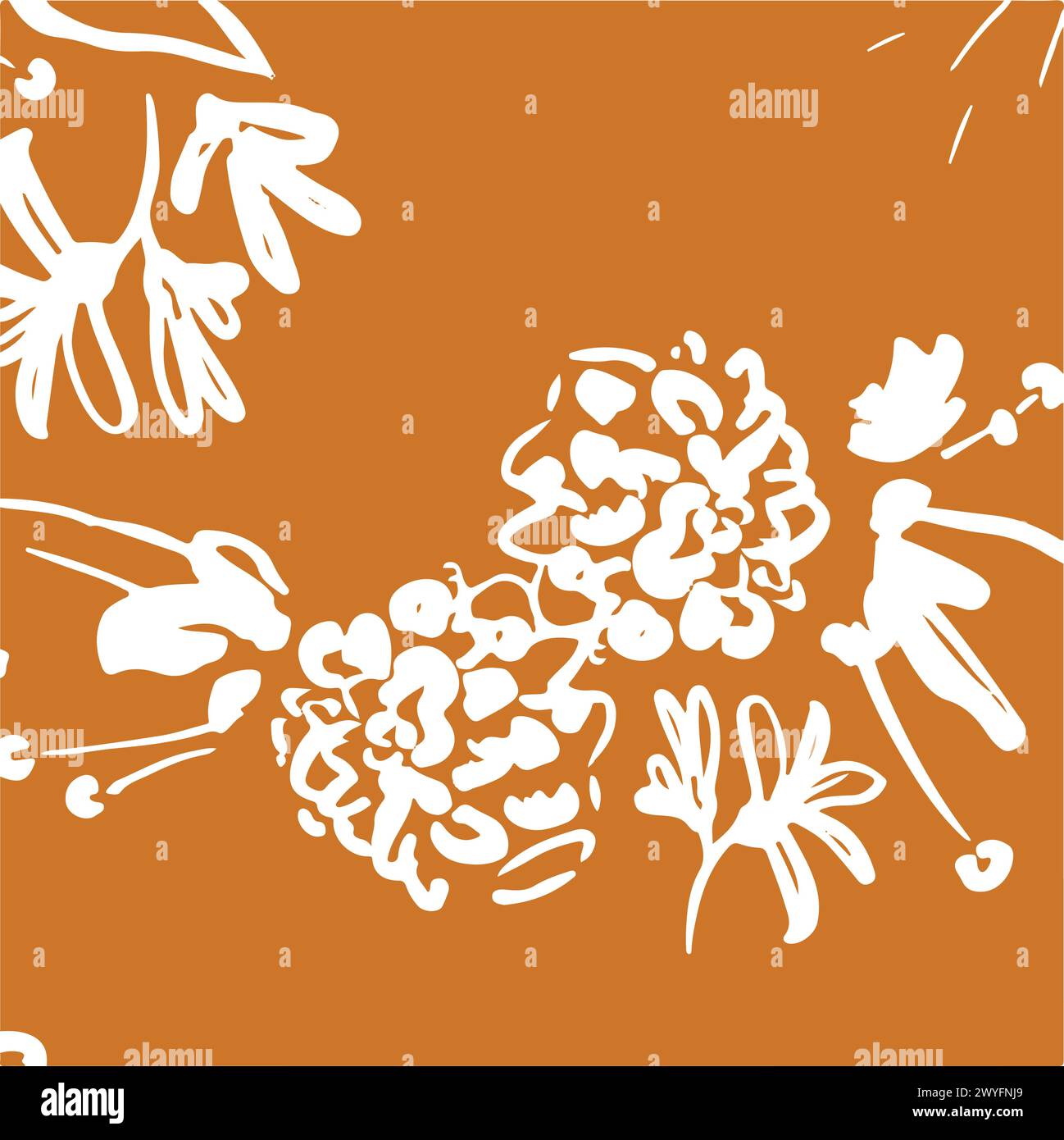 Nahtloses Blumenmuster. Vektorabbildung. Abstrakte Blumen, Blumenvektor mit Blättern Stock Vektor