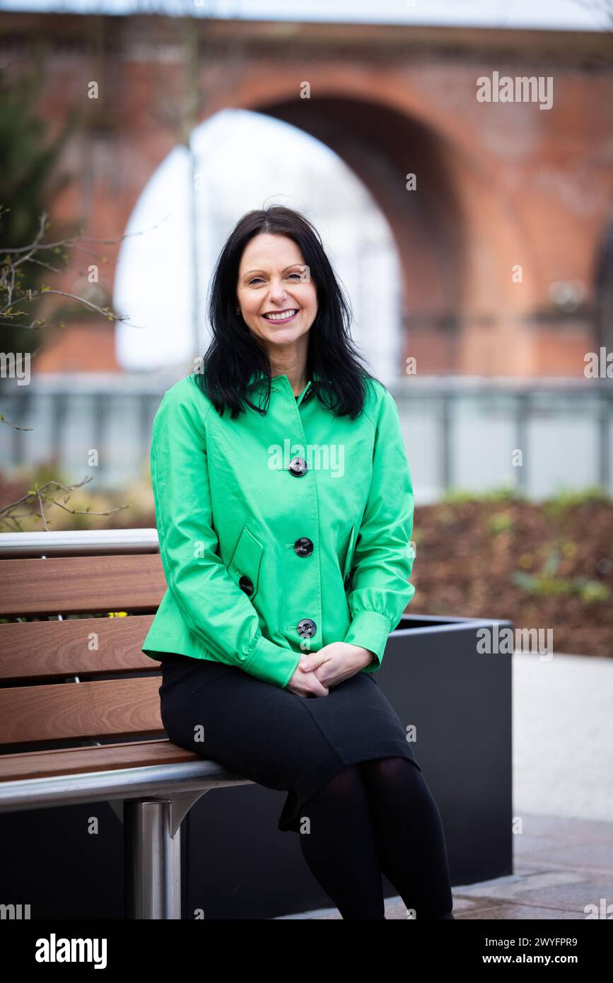 Stockport Transport Interchange und Viaduct Park offizielle Eröffnung - 18. März 2024. Caroline Simpson (Chief Executive Des Stockport Council) Stockfoto