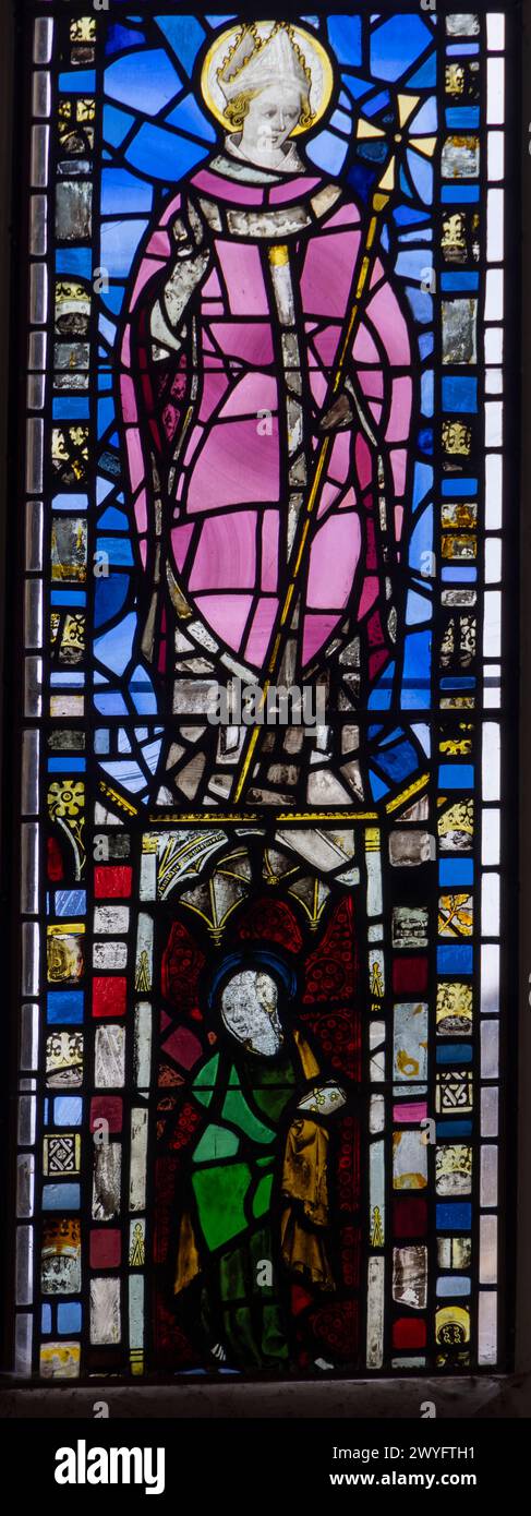 St. William of York, Buntglas, Westfenster, 14.-16. Jahrhundert, St. Helens, York, England Stockfoto