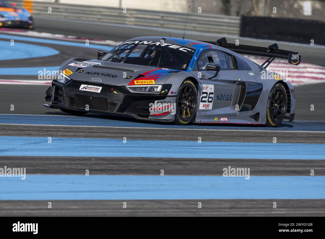 26 TBA, TBA, TBA, Sainteloc Racing, Audi R8 LMS GT3 Evo II, Action während der 1. Runde der Fanatec GT World Challenge 2024 mit AWS auf dem Circuit Paul Ricard vom 5. Bis 7. April 2024 in Le Castellet, Frankreich Stockfoto