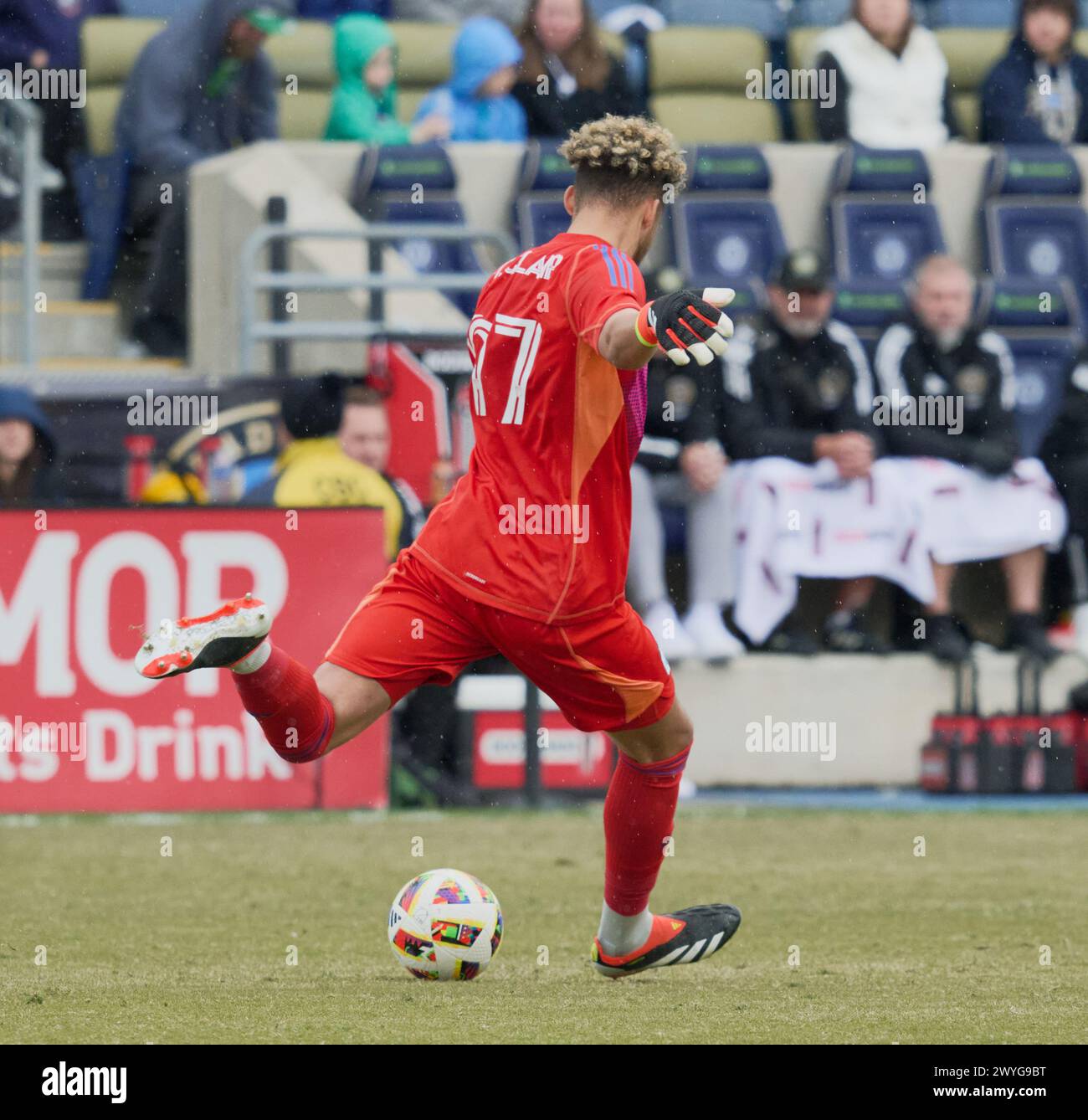 CHESTER, PA, USA - 30. MÄRZ 2024 - MLS-Spiel zwischen Philadelphia Union und Minnesota United FC im Subaru Park. Stockfoto