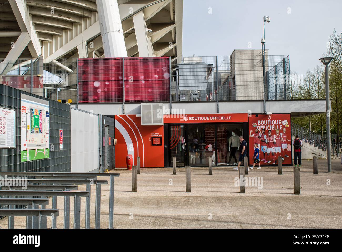 Reims Frankreich 6. April 2024 Auguste Delaune Fußballstadion in der Stadt Reims, einem der ältesten Vereine der französischen Premier League Stockfoto