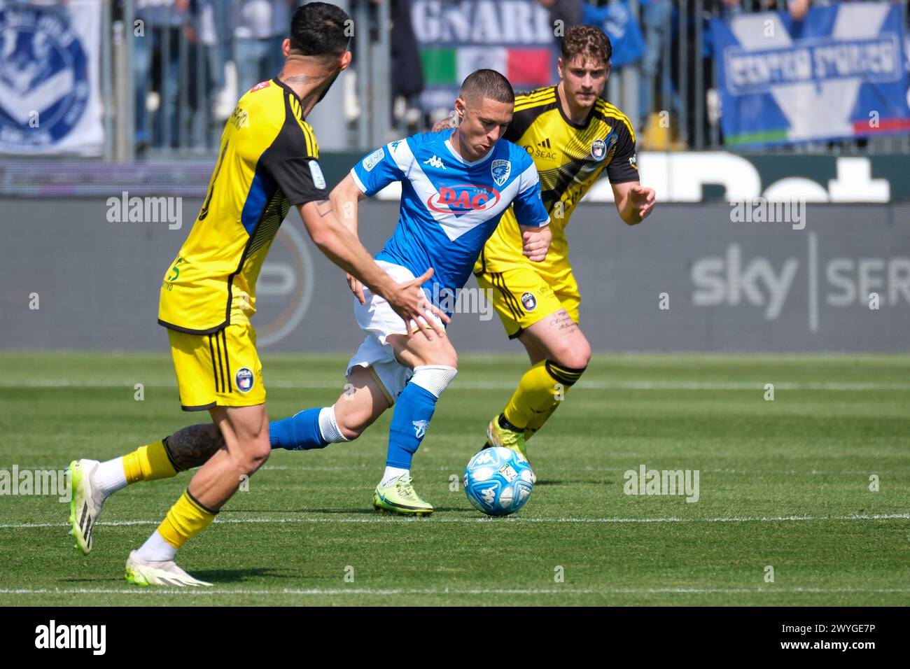 Fabrizio Paghera von Brescia Calcio FC während des italienischen Fußballspiels der Serie B zwischen Brescia Calcio FC und Pisa SC 1909 bei Mario Rigamon Stockfoto