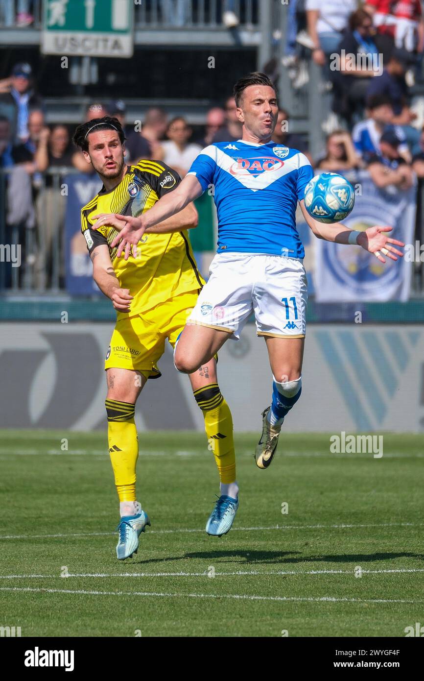 Gabriele Moncini von Brescia Calcio FC während des italienischen Fußballspiels der Serie B zwischen Brescia Calcio FC und Pisa SC 1909 bei Mario Rigamon Stockfoto