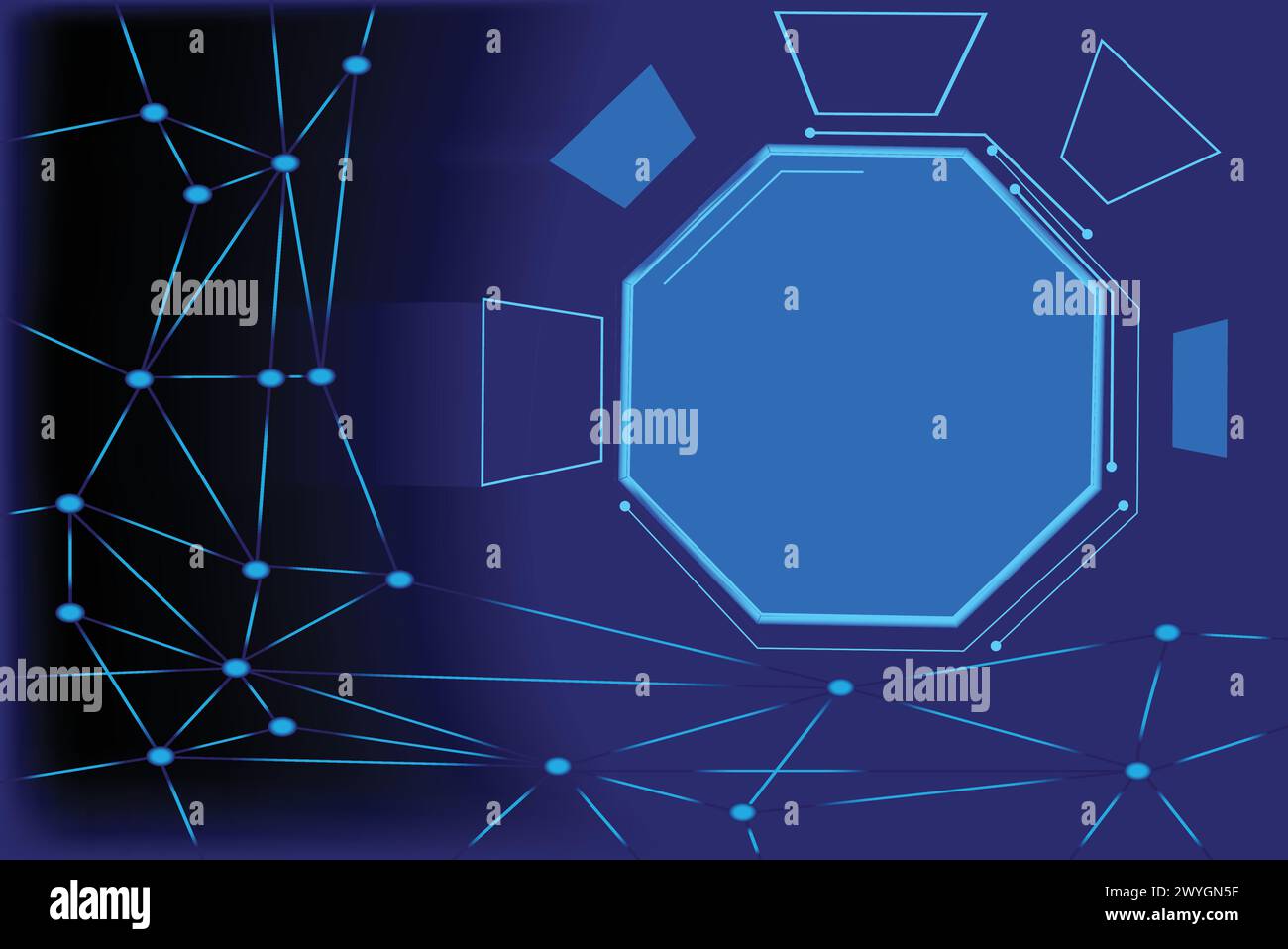 Achteckiger futuristischer Textraum mit Punktgewebe Stock Vektor