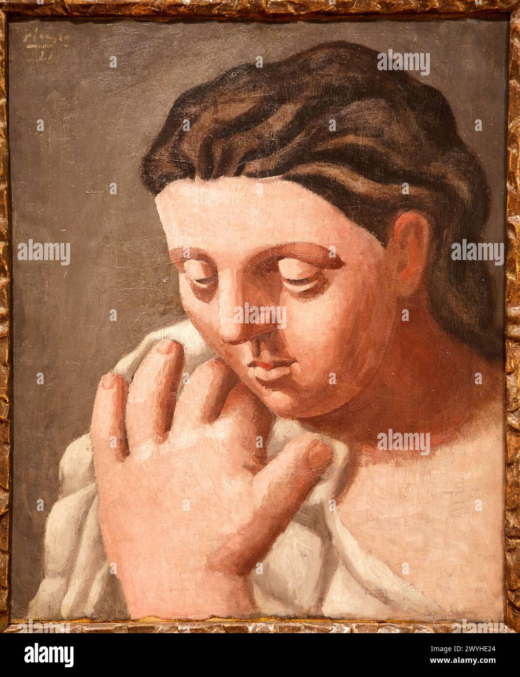 Pablo Picasso, Tete et Main de femme, Kopf und Hand der Frauen, 1921, Sammlung Alicia Koplowitz, Museo de Bellas Artes, Museum der Schönen Künste, Bilbao, Bizkaia, Euskadi, Spanien, Europa. Stockfoto