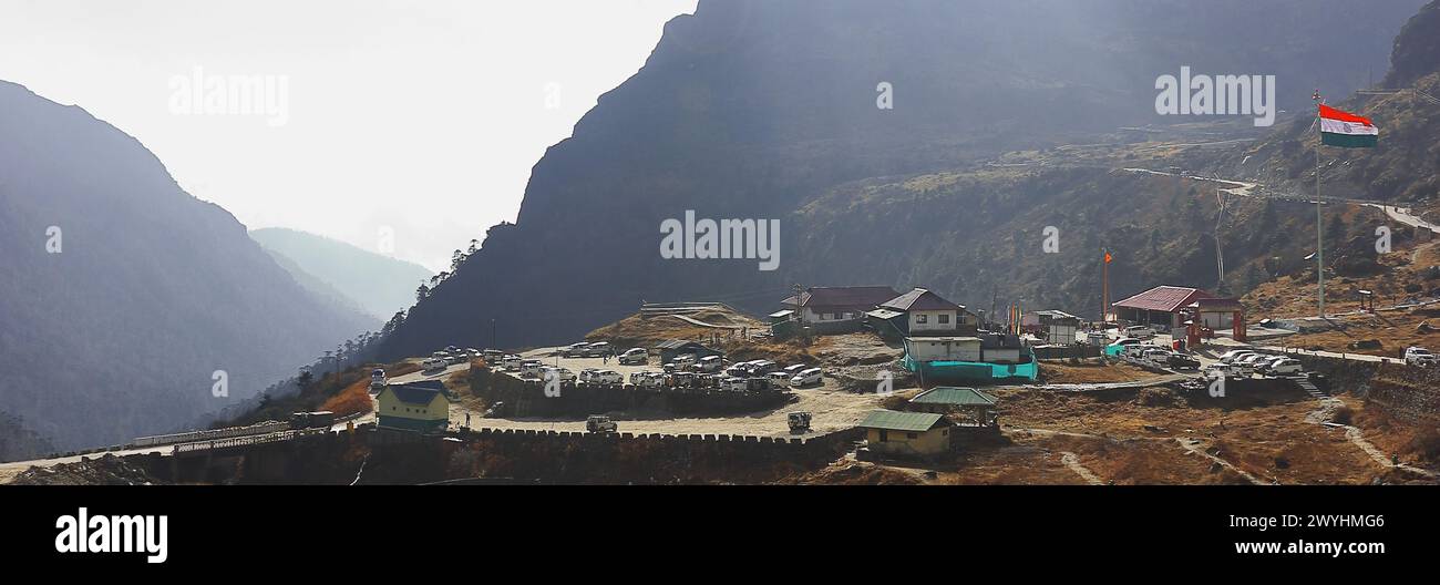 Vogelperspektive des neuen Baba mandir gewidmet Kapitän Harbhajan Singh, Touristenziel im Osten von sikkim in der Nähe des nathu la Pass (Grenze zwischen indien und china) Stockfoto