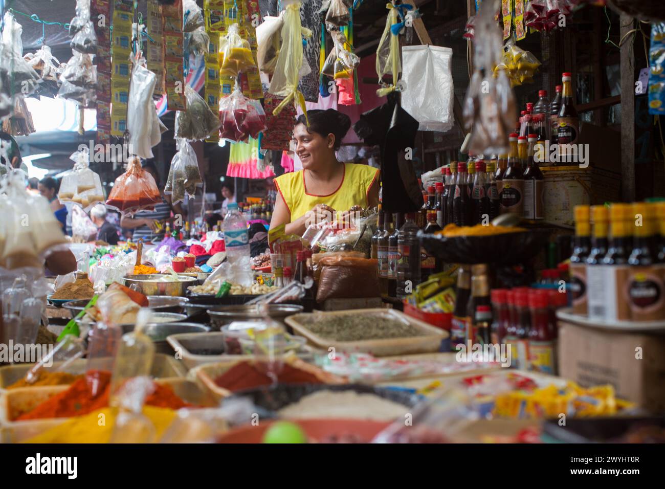 Szenen vom Belen Markt in der Amazonas-Dschungelstadt Iquitos, wo der Rio Itaya auf den Rio Amazonas trifft Stockfoto