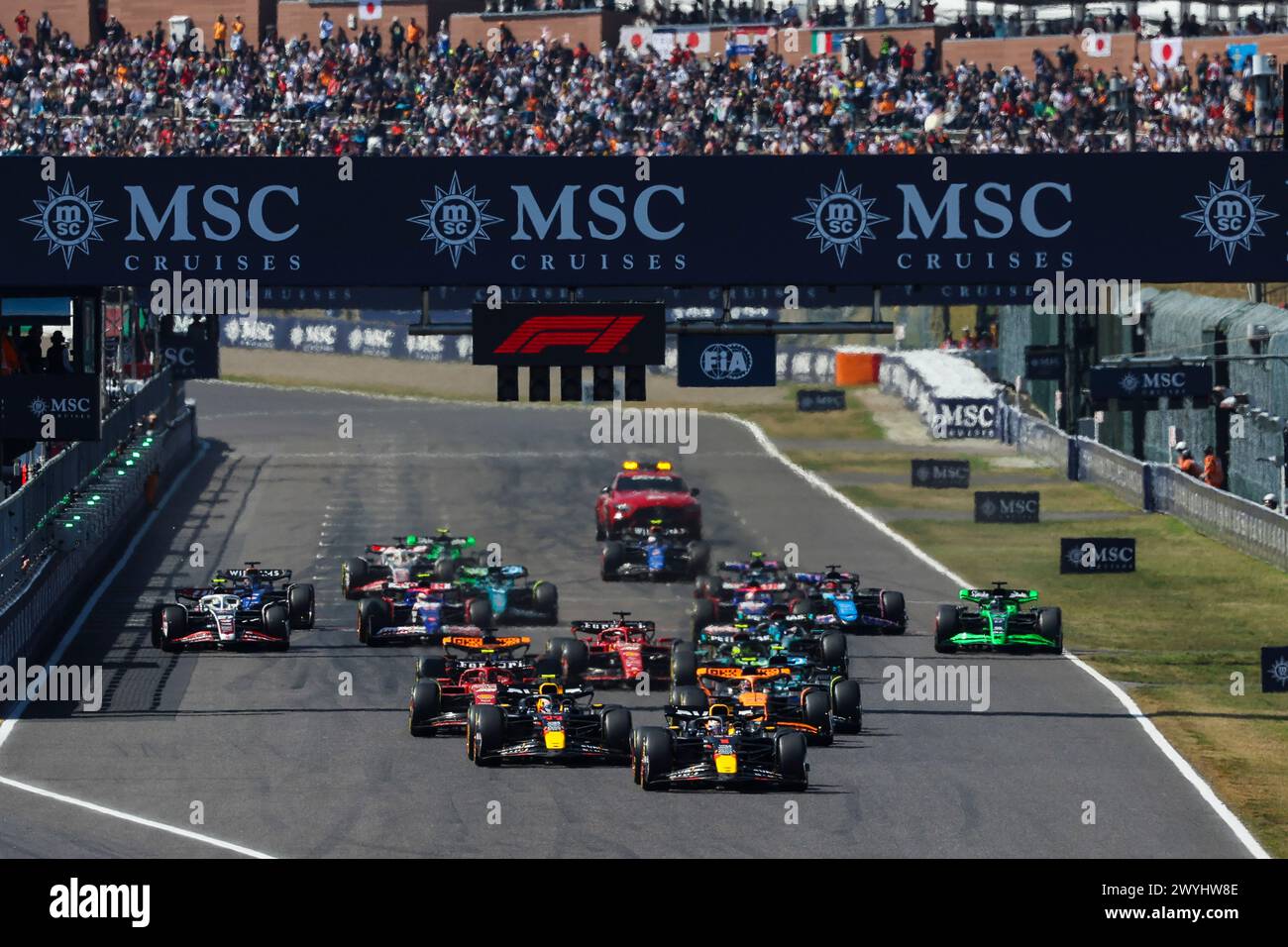 Suzuka, Japon. April 2024. Starten Sie während des Formel 1 MSC Cruises Japan Grand Prix 2024, der 4. Runde der Formel-1-Weltmeisterschaft 2024 vom 5. Bis 7. April 2024 auf dem Suzuka International Racing Course in Suzuka, Japan – Foto Florent Gooden/DPPI Credit: DPPI Media/Alamy Live News Stockfoto