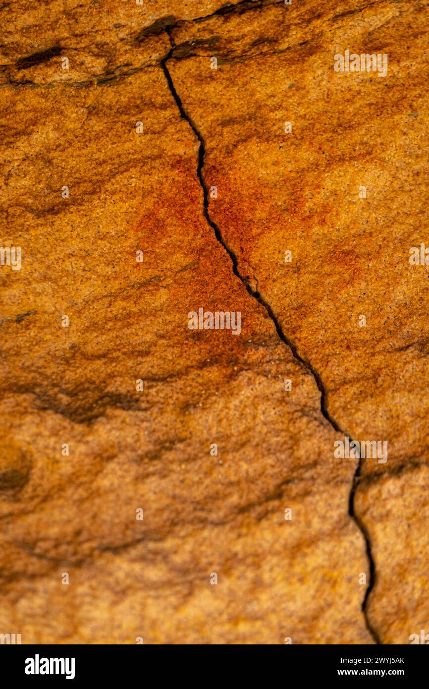 Menschliche Figur, Höhlenmalereien aus dem Zeitraum von 3.000 bis 2.000 v. Chr. (Chalkolithik-Bronzezeit), Valosandero, Soria, Autonome Gemeinschaft Kastilien, Spanien, Stockfoto