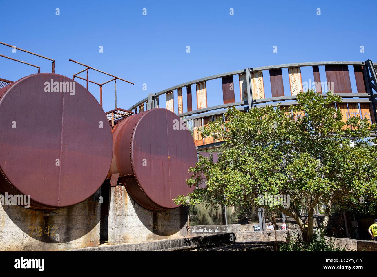 Ballastpoint Park auf der Balmain Peninsula mit seinem industriellen Erbe, Sydney, NSW, Australien Stockfoto