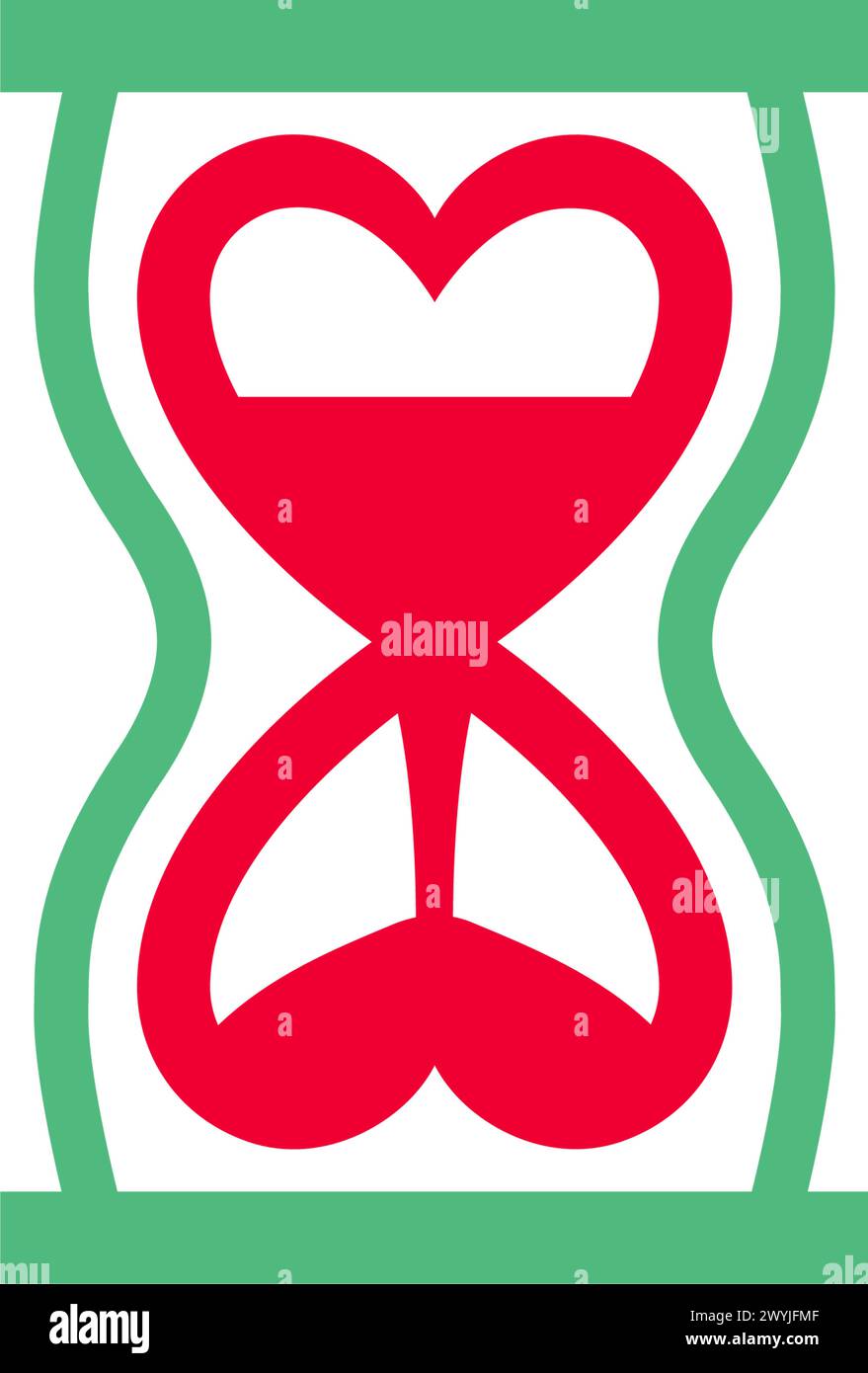 Sanduhr-Symbol oder sandglas-Symbol, Feiertagsschild für Feierlichkeiten, Vektor-trendiger moderner Stil. Stock Vektor