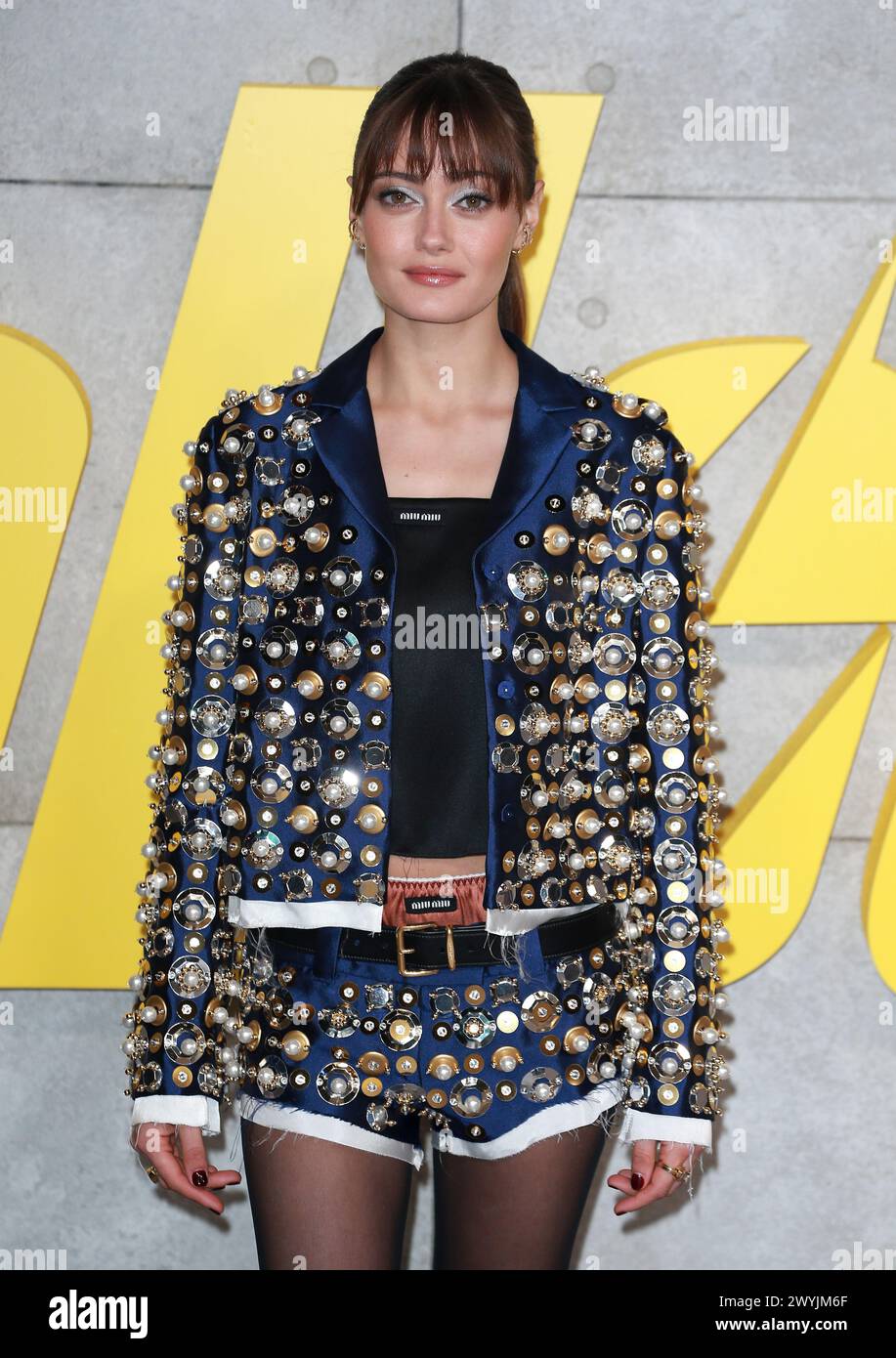 London, Großbritannien. April 2024. Ella Purnell besucht die Fallout UK Special Screening im Television Centre in White City, London. Quelle: SOPA Images Limited/Alamy Live News Stockfoto