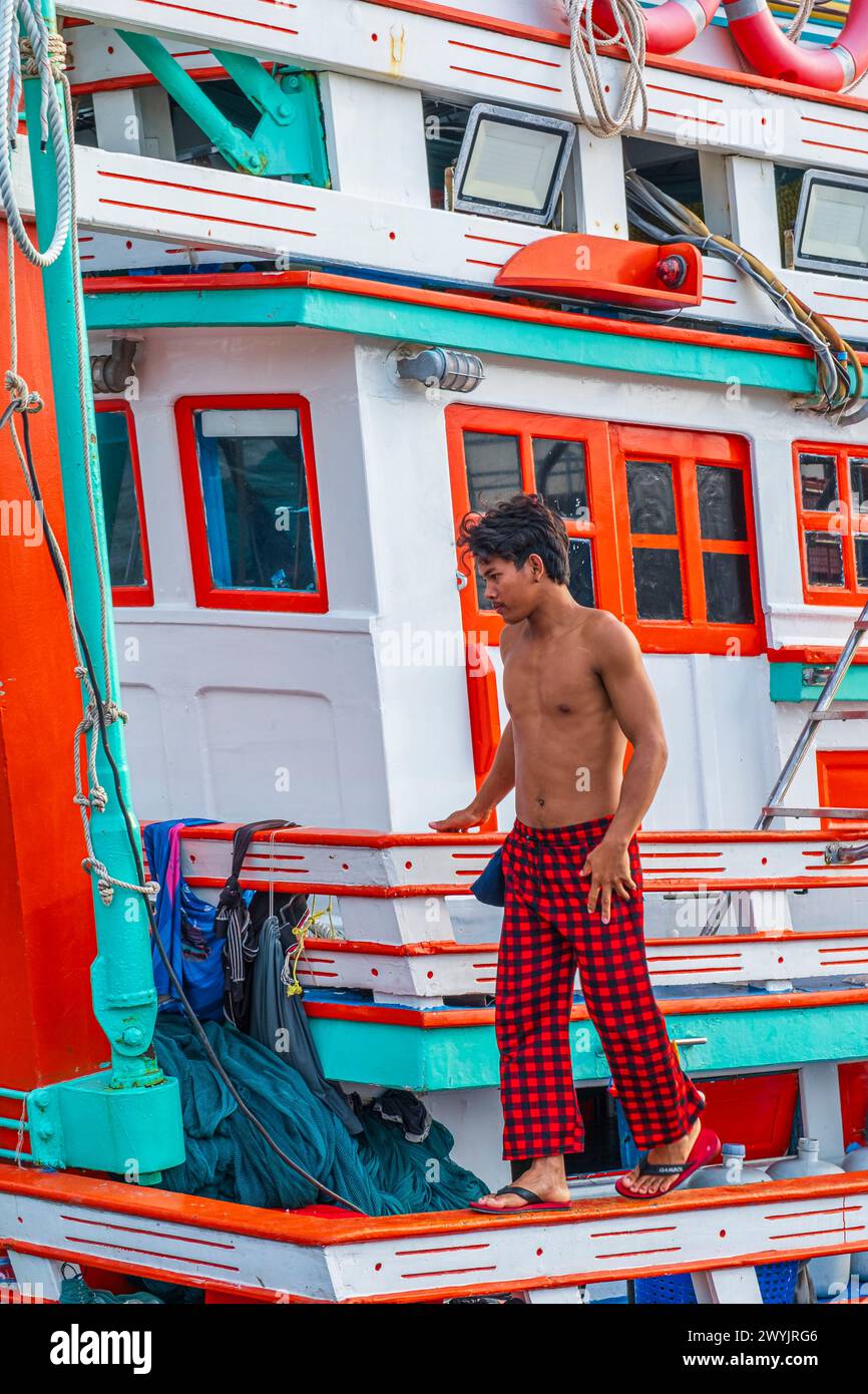 Thailand, Provinz Rayong, Ban Phe, der Fischerhafen Stockfoto