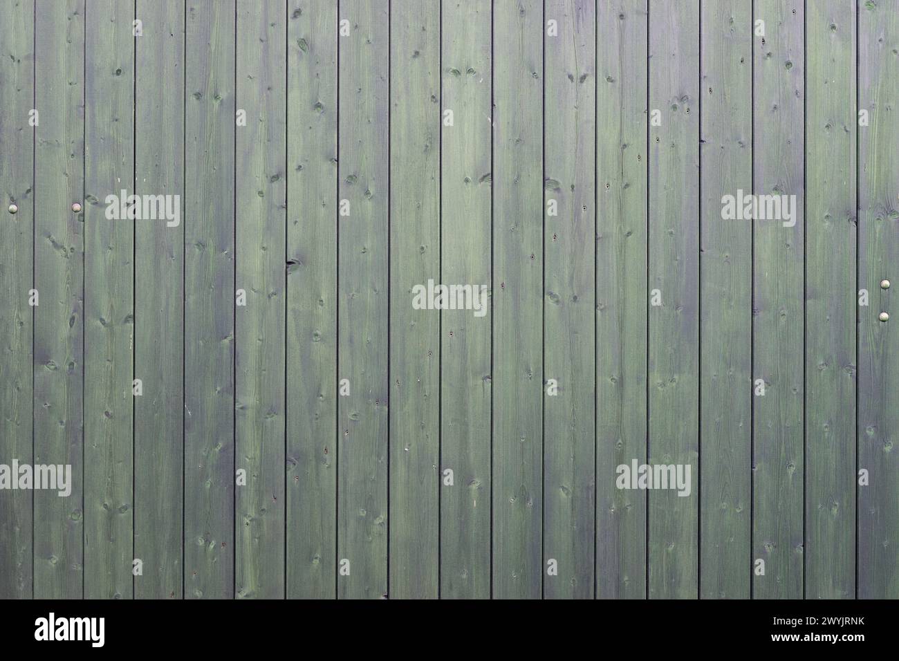 Hintergrund mit dunkelgrünen Holzbrettern Stockfoto