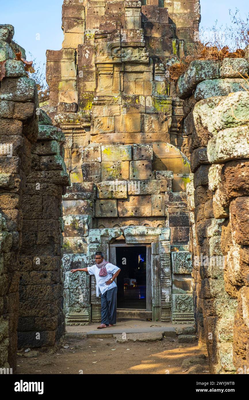 Kambodscha, Kampong Cham, der angkorianische MwSt Nokor (oder Nokor Bachey) buddhistische Tempel, der im 11. Jahrhundert erbaut wurde Stockfoto
