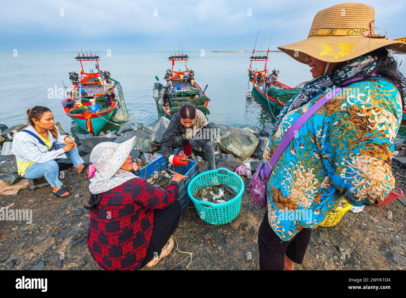 Kambodscha, Provinz Kep, Kep Searesort, der Krabbenmarkt Stockfoto