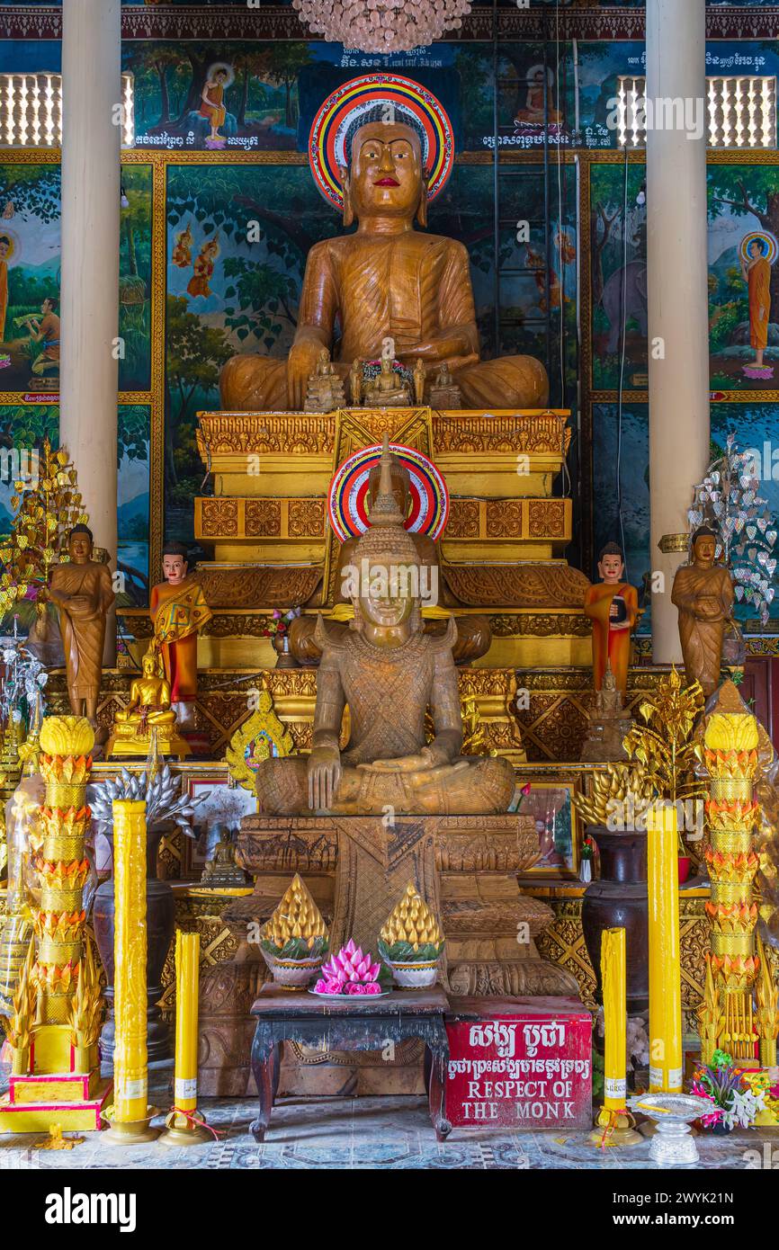 Kambodscha, Provinz Kep, Kep Searesort, Wat (oder Pagoda) Samathi Stockfoto