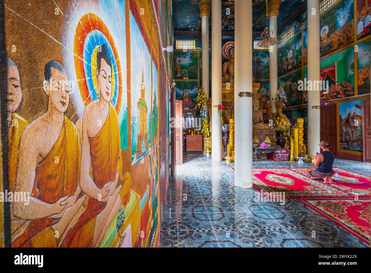 Kambodscha, Provinz Kep, Kep Searesort, Wat (oder Pagoda) Samathi Stockfoto