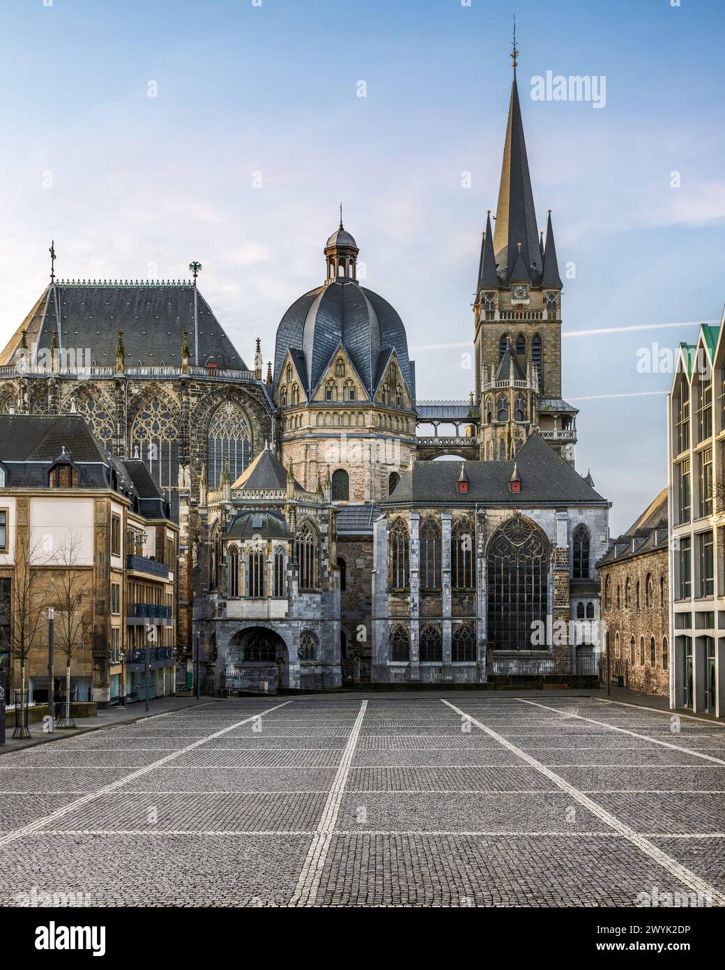 Ein malerischer Blick auf die wunderschöne Architektur in Aachen, Deutschland Stockfoto