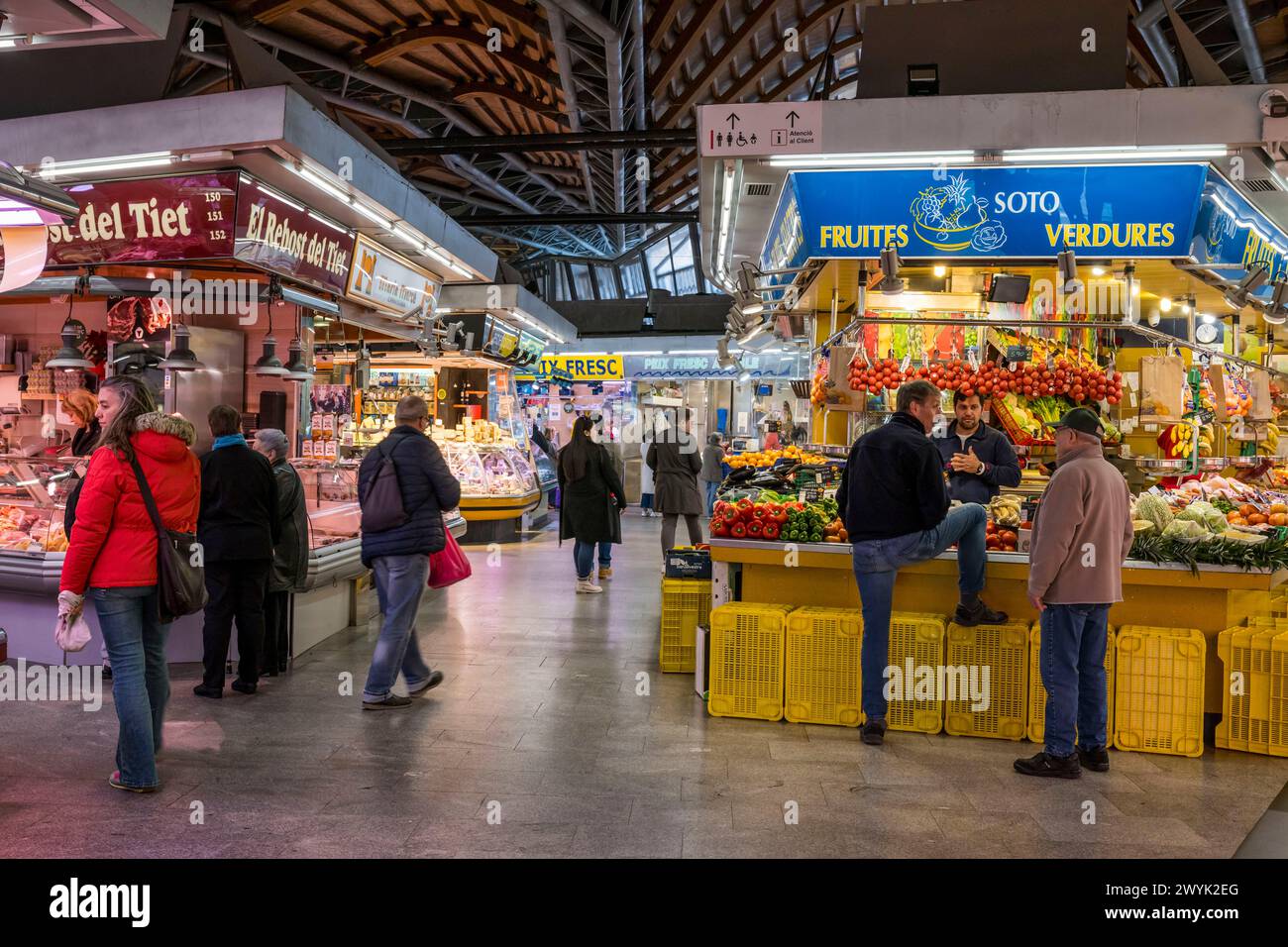 Spanien, Katalonien, Barcelona, überdachter Markt Mercat de Santa Caterina Stockfoto