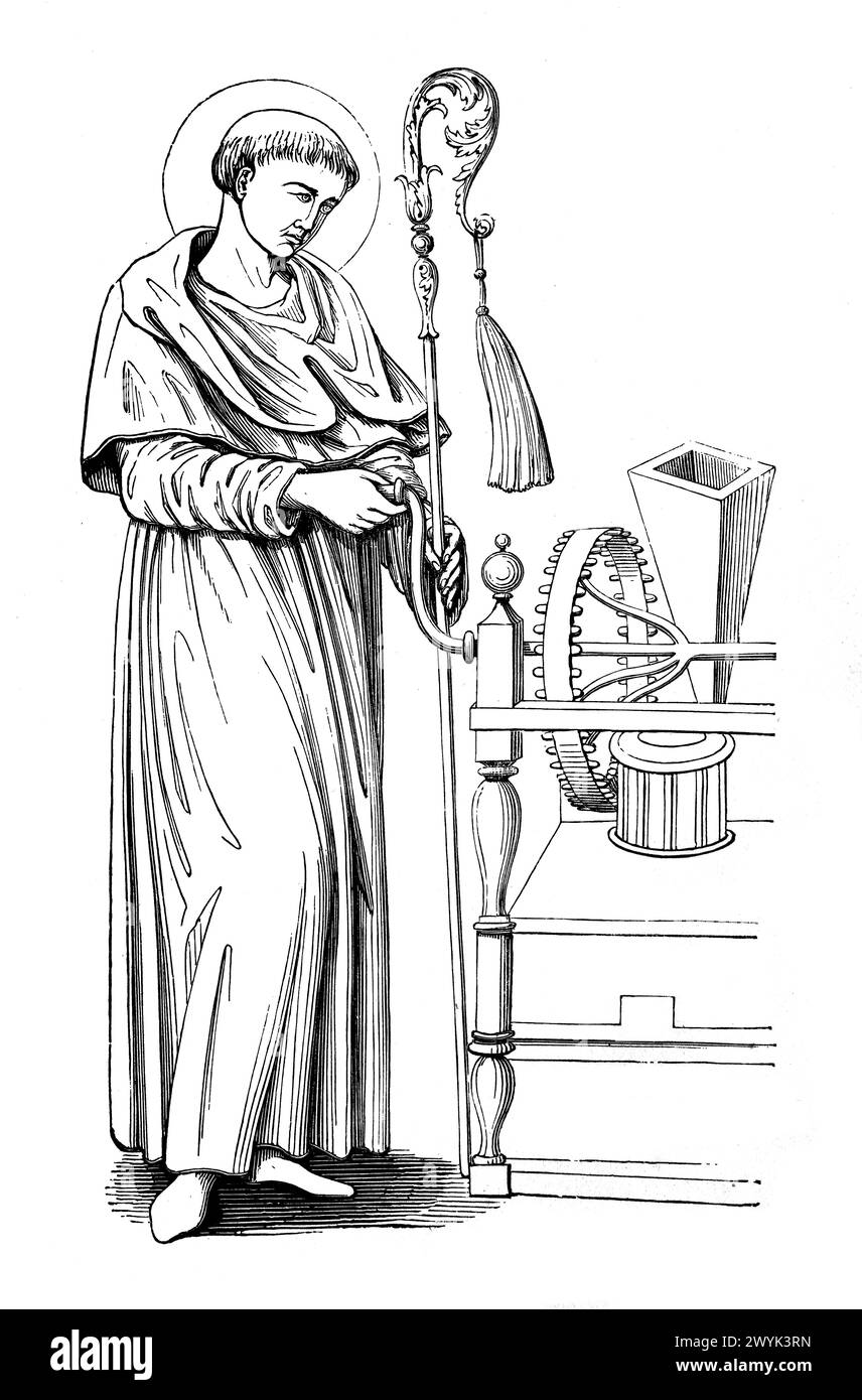St Winnoc Mining Corn : Engraving from Lives of the Saints (1. November) von Reverend Sabin Baring-Gould, veröffentlicht 1898 Stockfoto