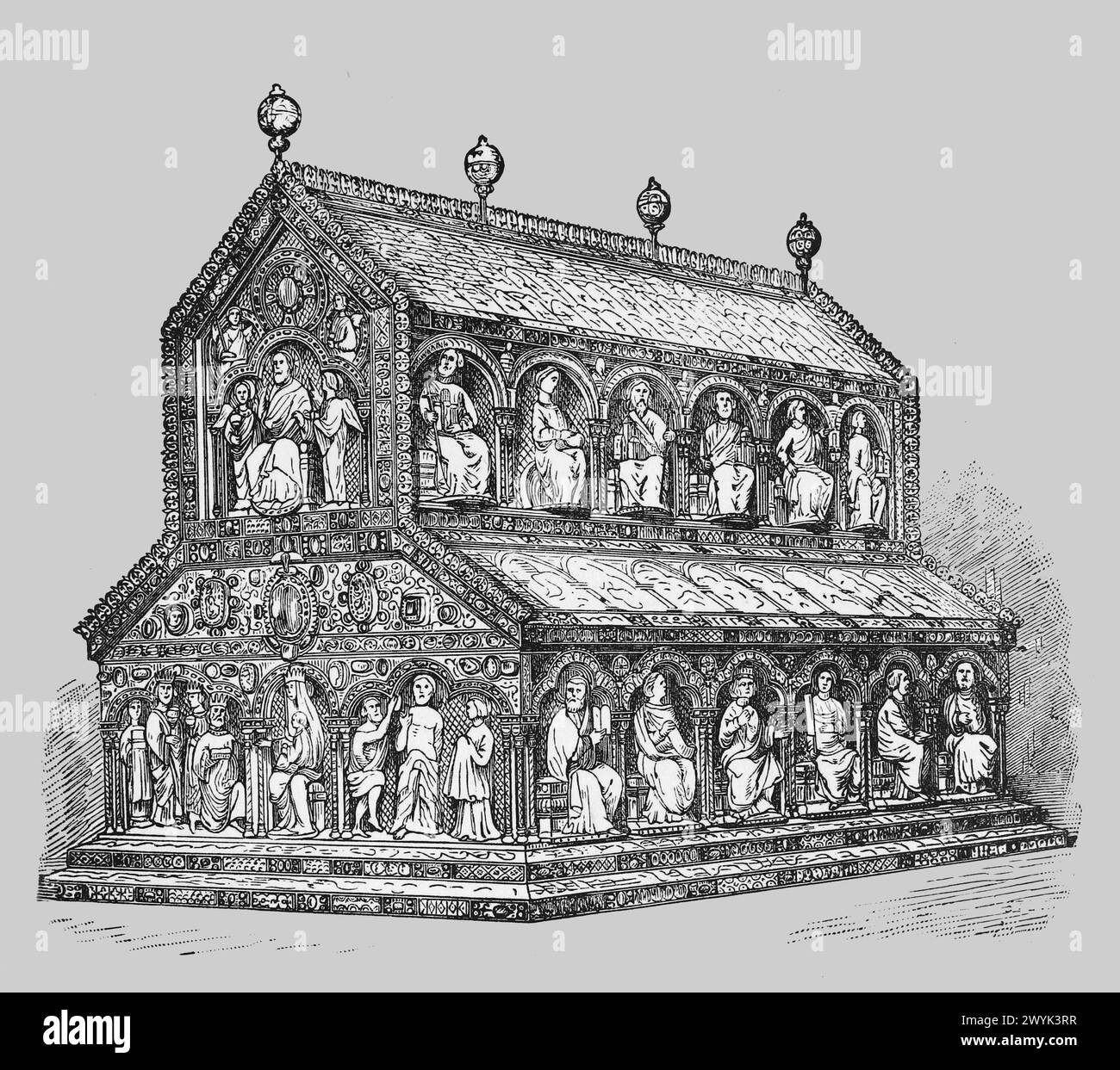 Das Heiligtum der drei Könige, Kölner Dom: Stich aus dem Leben der Heiligen (1. November) von Reverend Sabin Baring-Gould, veröffentlicht 1898 Stockfoto