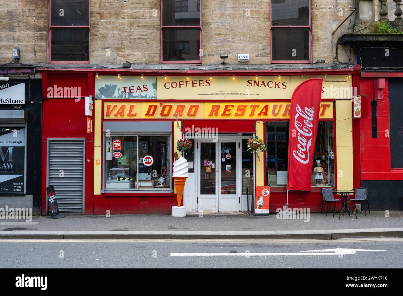 Val D'Oro Fish and Chip Restaurant, Glasgow Cross, Glasgow, Schottland, Großbritannien Stockfoto