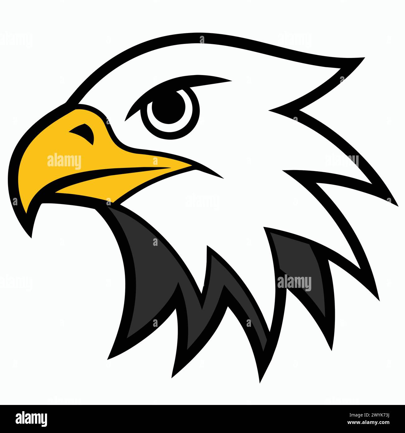 Adlervektor, Illustration in weißem Hintergrund Stock Vektor
