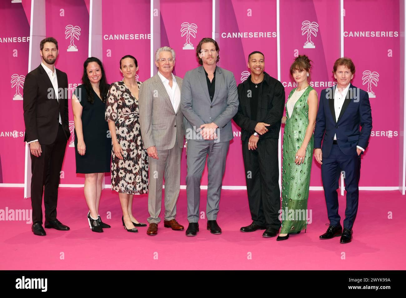 Cannes, Frankreich. April 2024. CANNES, Frankreich 6. APRIL; James Altham, Gast, Executive Producer Athena Wickham, Kyle MacLachlan, Regisseur Jonathan Nolan, Aaron Moten, Ella Purnell und Executive Producer Todd Howard nehmen am zweiten Tag des 7. Canneseries International Festivals am 06. April 2024 in Cannes, Frankreich Teil Bild und Copyright Thierry CARPICO/ATP Images (CARPICO Thierry/ATP/SPP) Guthaben: SPP Sport Pressefoto. /Alamy Live News Stockfoto