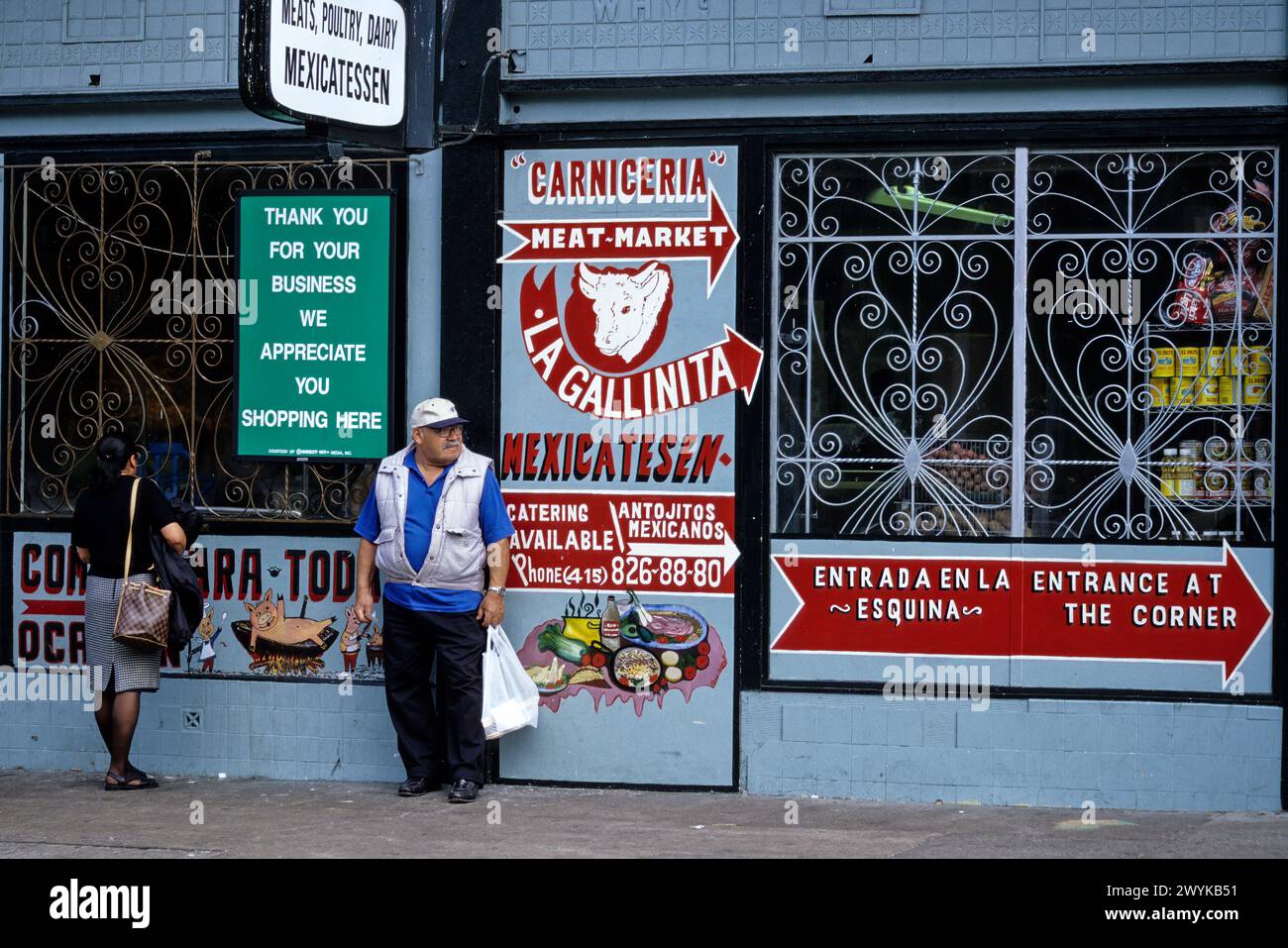 San Francisco, Kalifornien.  Metzgerei Mission District, Mexicatessen Stockfoto