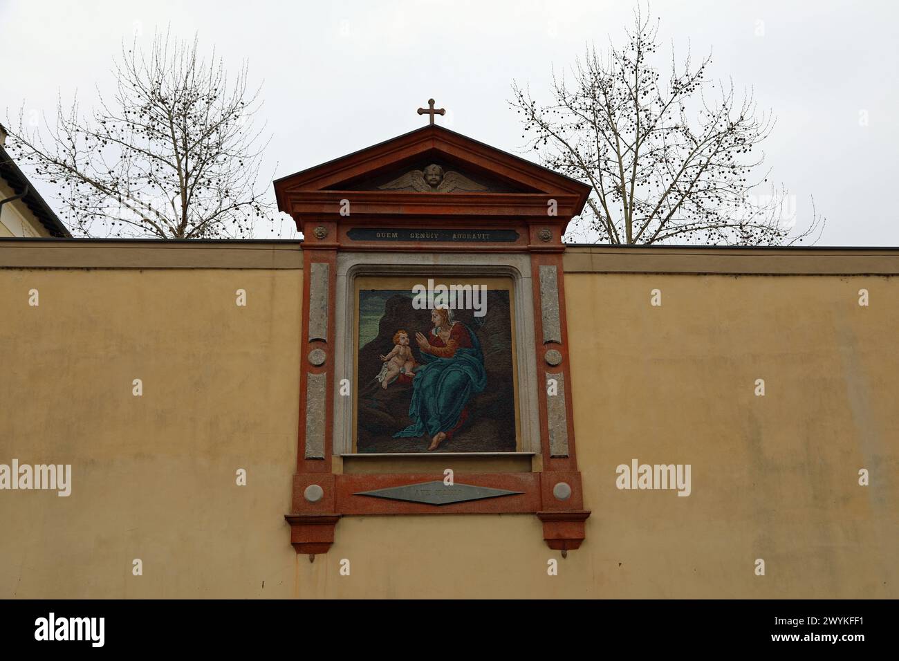 Madonna und Kind Mosaik im Reggio Emilia in Italien Stockfoto