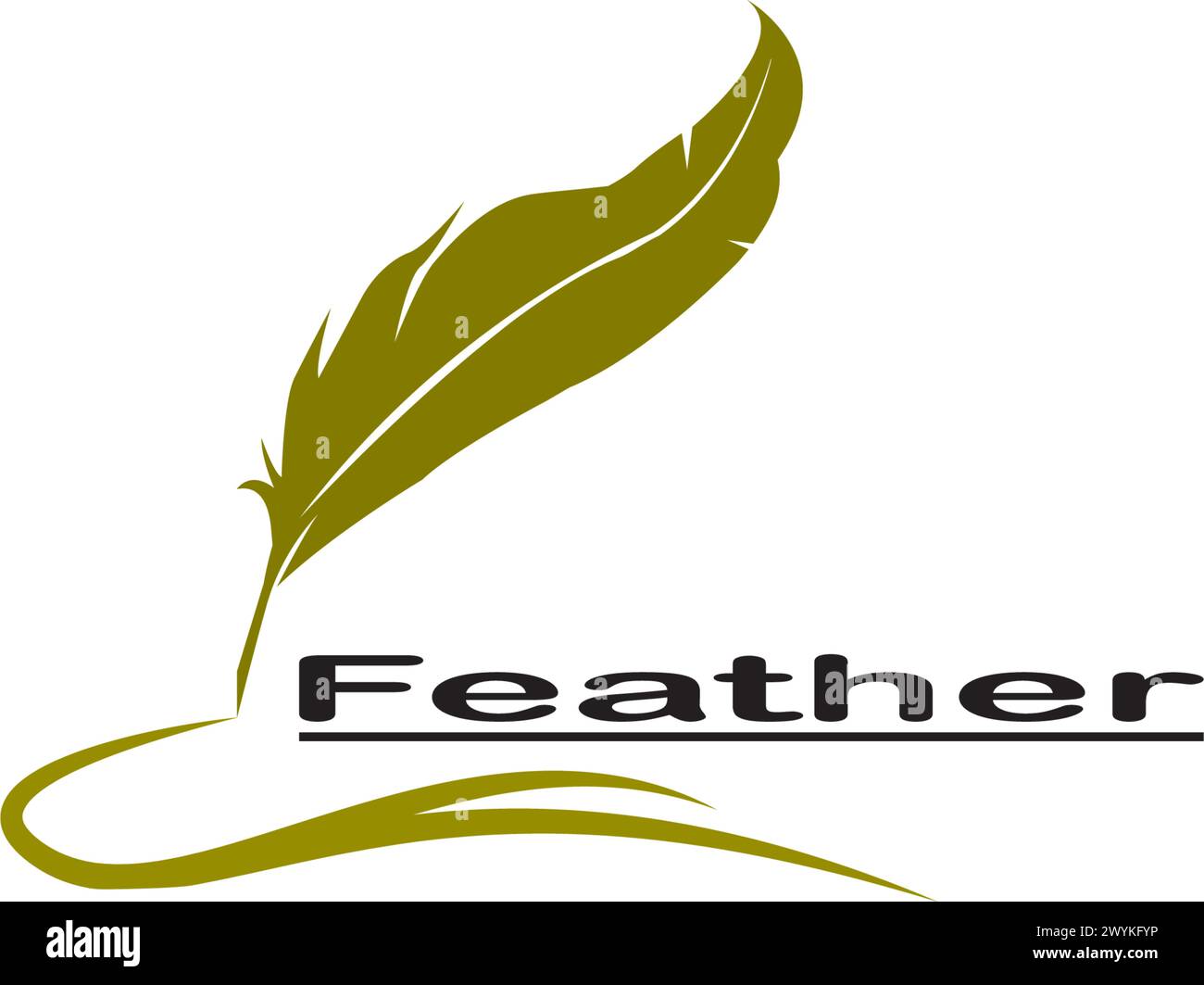 Federsymbol Vektor-Logo-Illustration Designvorlage Stock Vektor