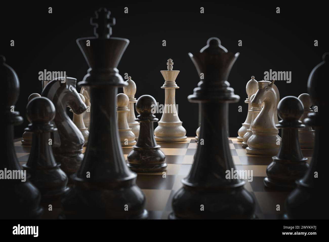 Schach Brettspiel Konzept von Geschäftsideen und Wettbewerb und Strategie Ideen Konzept Stockfoto