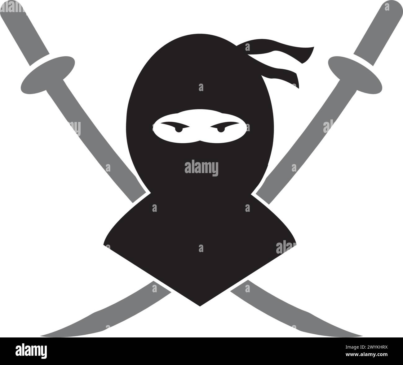 Ninja-Krieger-Ikone. Einfaches schwarzes Ninja-Kopflogo Stock Vektor