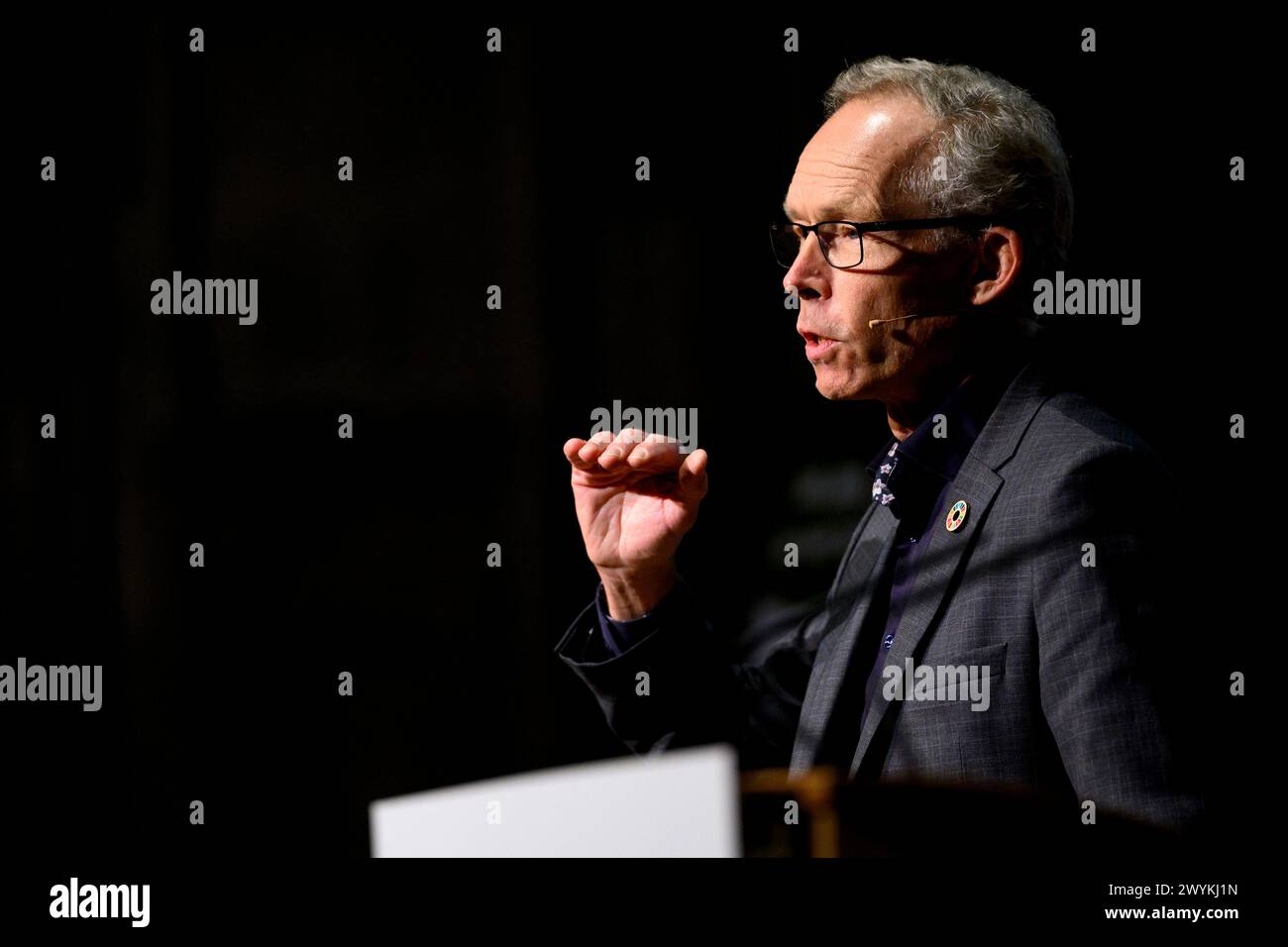 Die 44. TB MacAulay Lecture, James Hutton, McEwan Hall, Edinburgh, Foto: Johan Rockström ist Direktor des Potsdam Institute for Climate Impact R Stockfoto