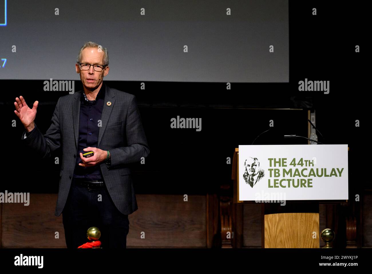 Die 44. TB MacAulay Lecture, James Hutton, McEwan Hall, Edinburgh, Foto: Johan Rockström ist Direktor des Potsdam Institute for Climate Impact R Stockfoto