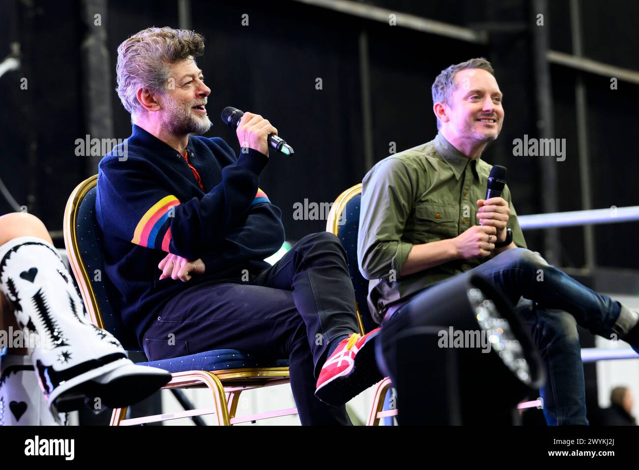 ComicCon 2023, Highland Centre, Schottland, Interview mit Andy Serkis und Elijah Wood Stockfoto