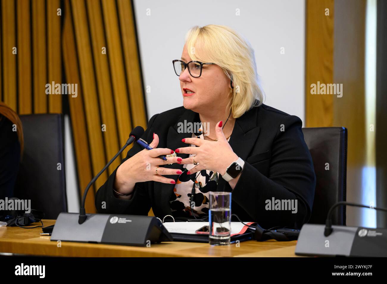 Das schottische Parlament Christina McKelvie MSP Stockfoto