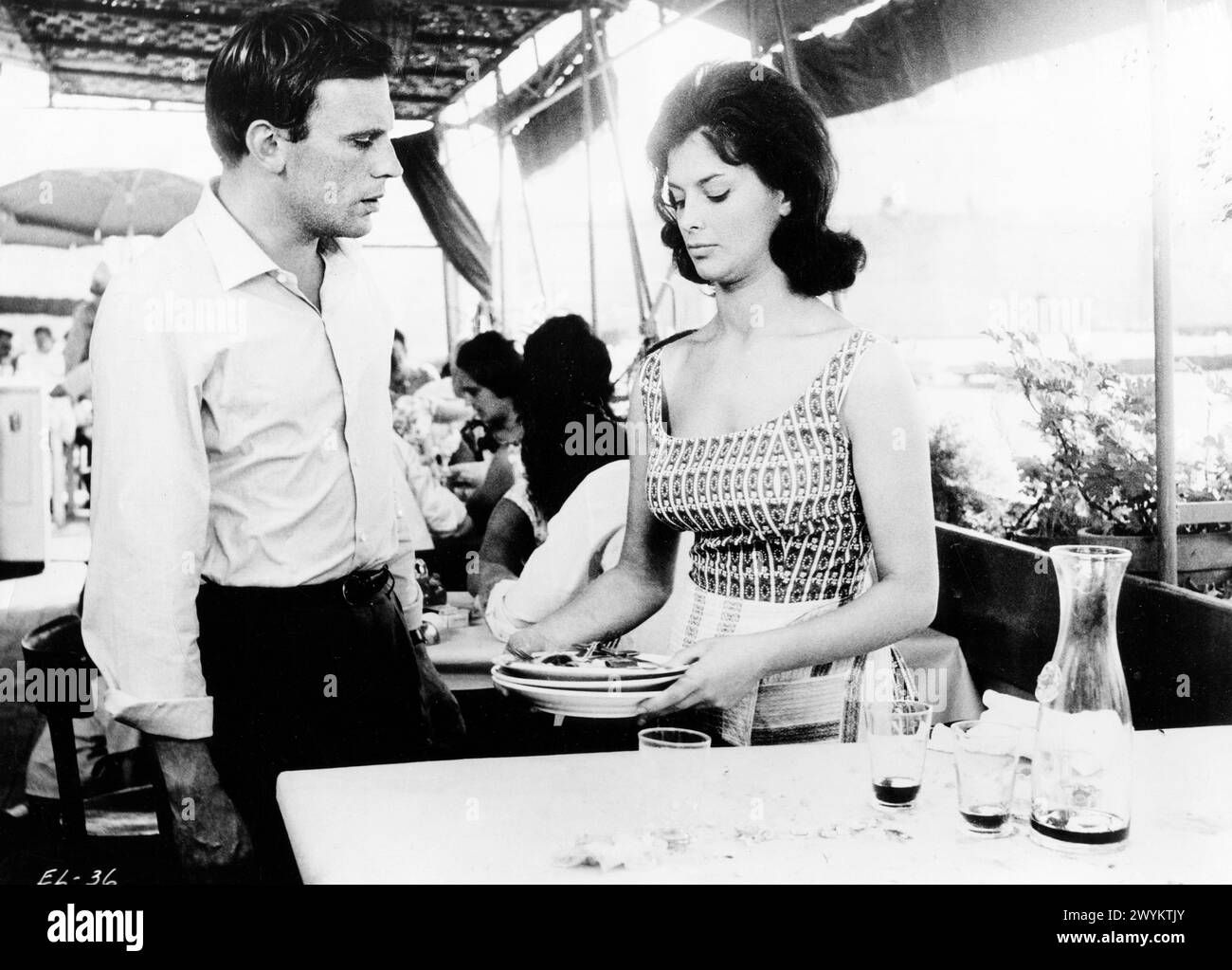 Jean-Louis Trintignant, am Set des italienischen Films „The Easy Life“, Originaltitel, „Il Sorpasso“, 1962 Stockfoto