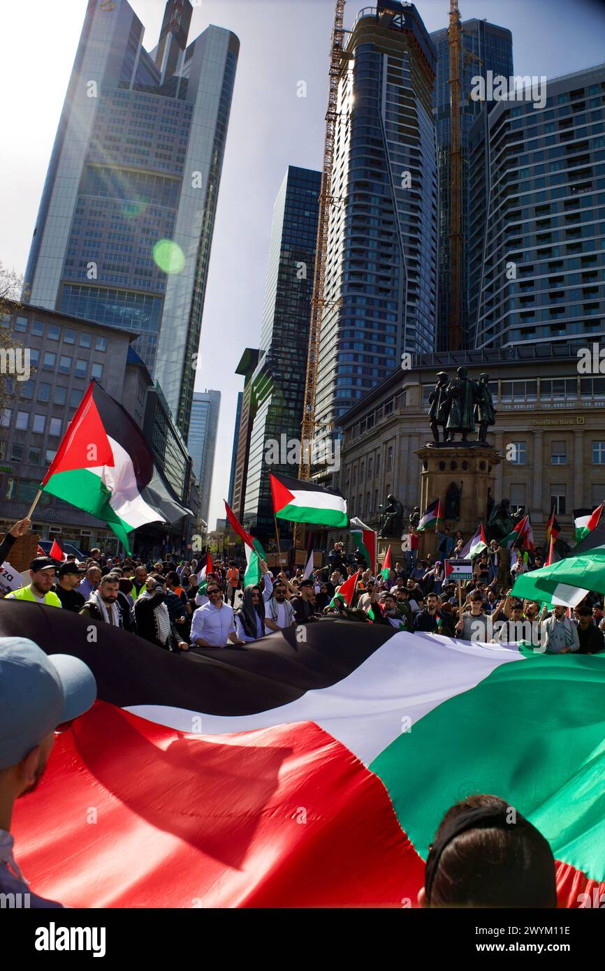 Frankfurt, Deutschland, 06. April 2024. Beenden Sie die Kriegskampagne zur Unterstützung des Gazastreifens. Stockfoto