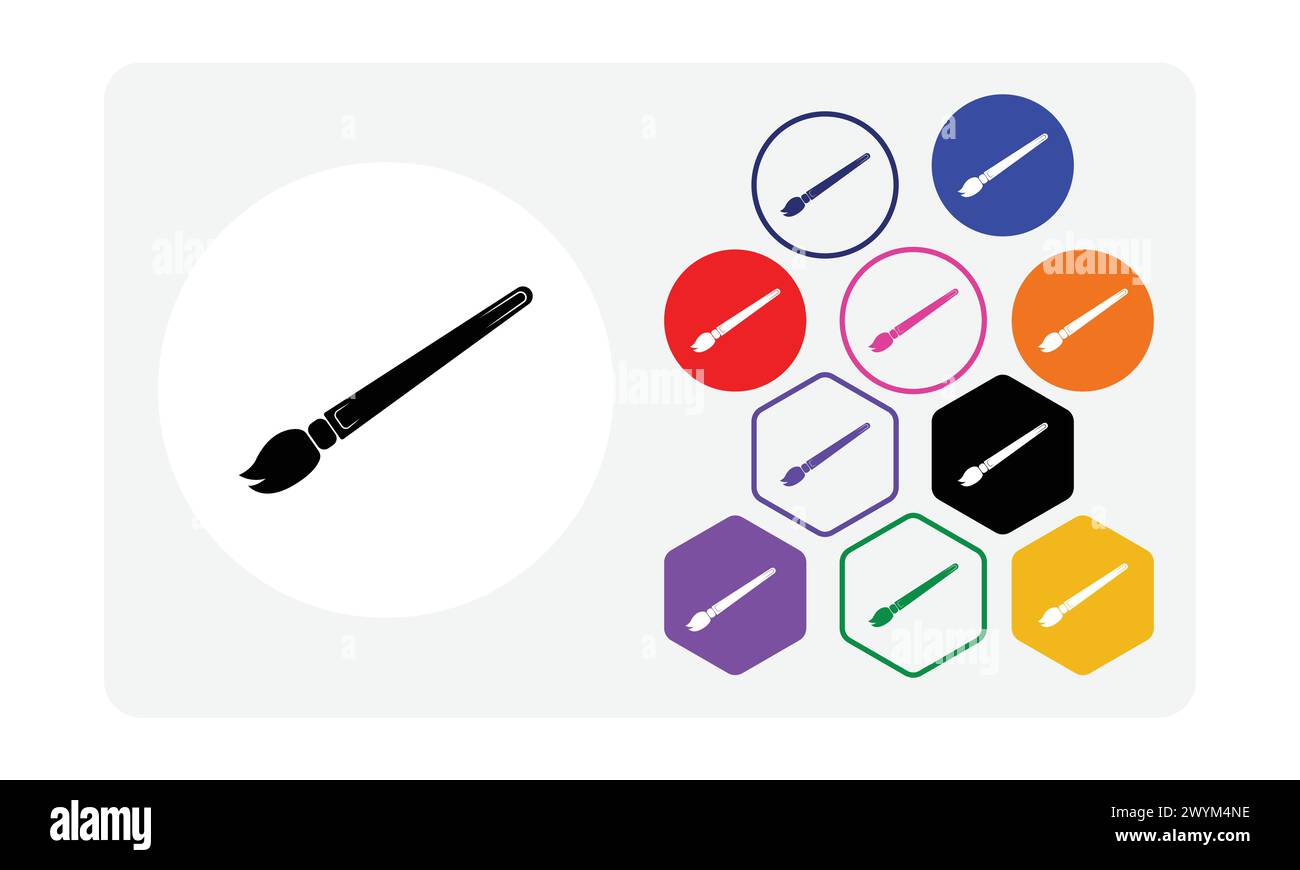 Pinselwerkzeug microsoft-Symbol für Farbe Stock Vektor
