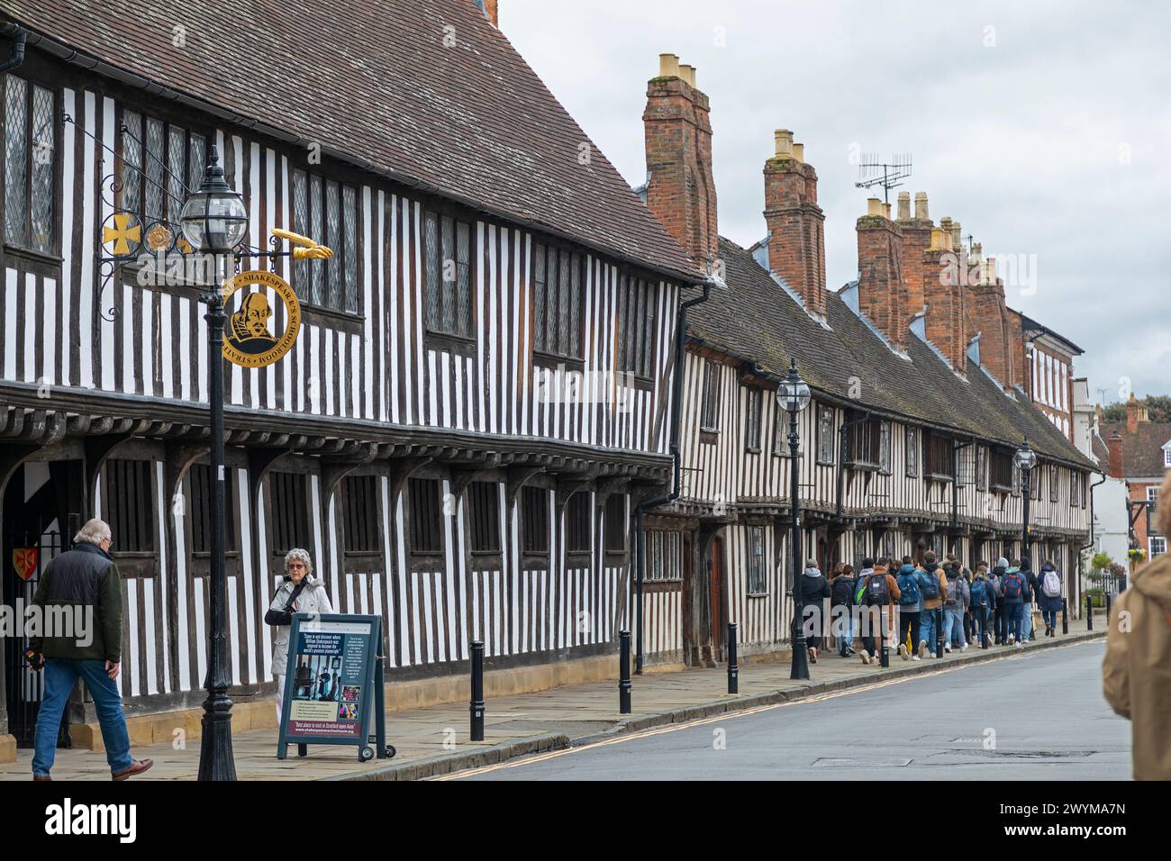 William Shakespeares Schulzimmer und guildhall in Stratford upon Avon, England, Großbritannien Stockfoto