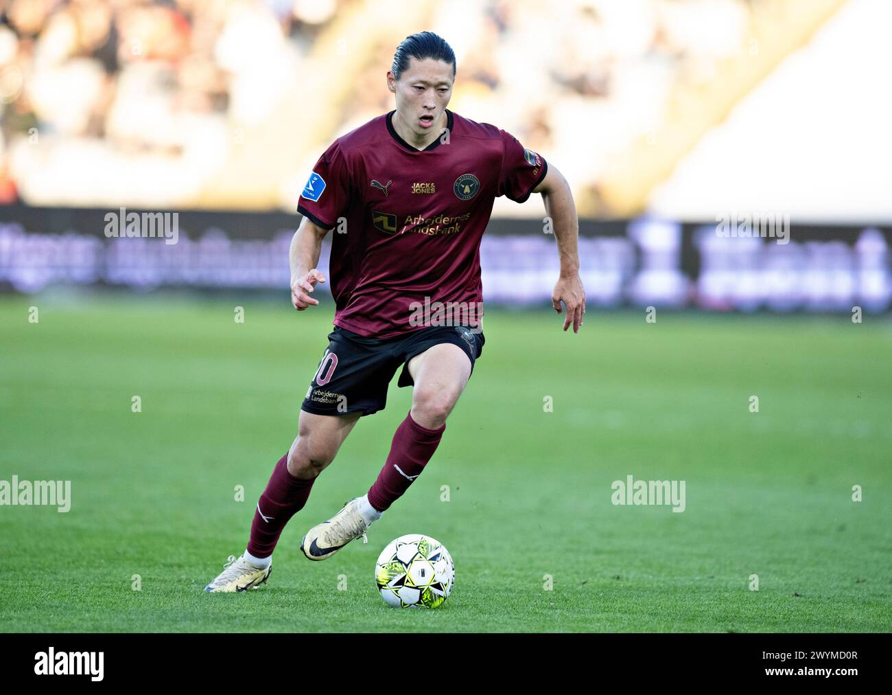 GUE-Sung Cho des FC Midtjylland im Spiel der 3F Superliga zwischen AGF und FC Midtjylland im Ceres Park in Aarhus, Sonntag, 7. März 2024. (Foto: Henning Bagger/Ritzau Scanpix) Stockfoto