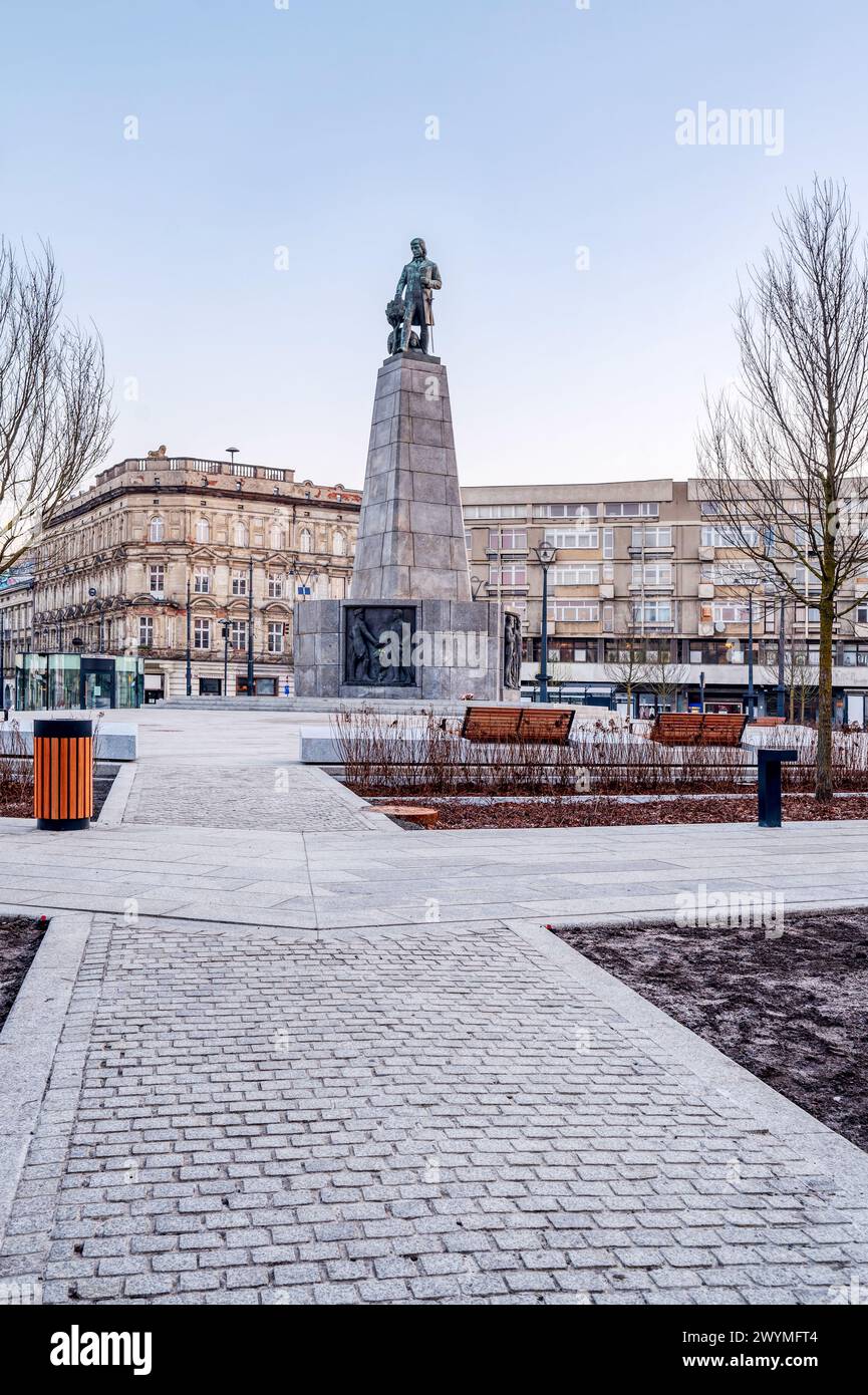 Die Stadt Lodz - Blick auf den Freiheitsplatz. Polen. Stockfoto