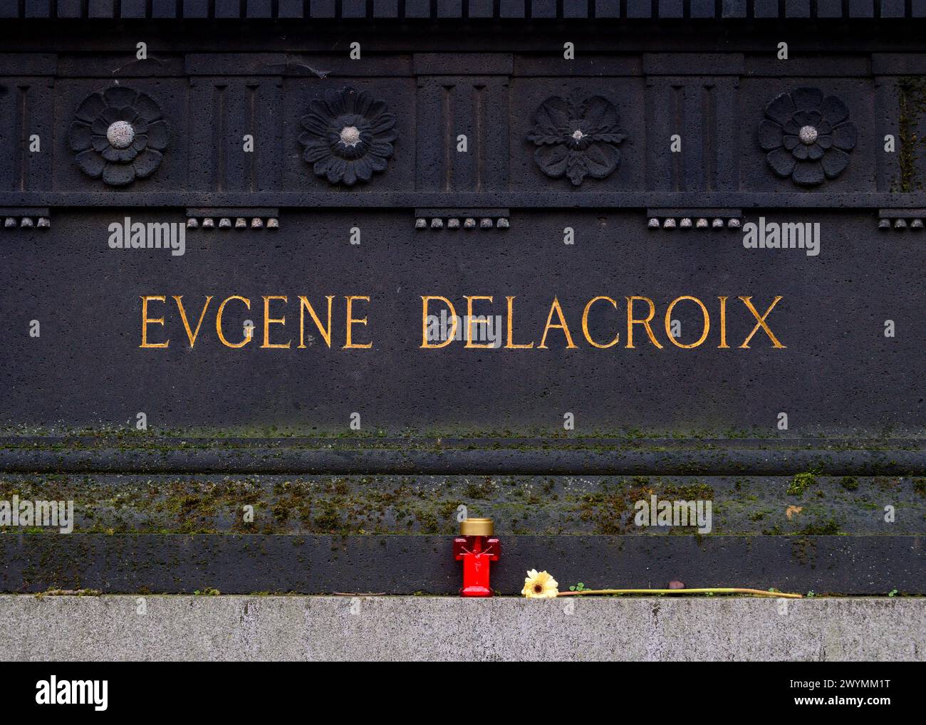 Das Grab von Eugène Delacroix, Friedhof Père Lachaise, Paris Stockfoto