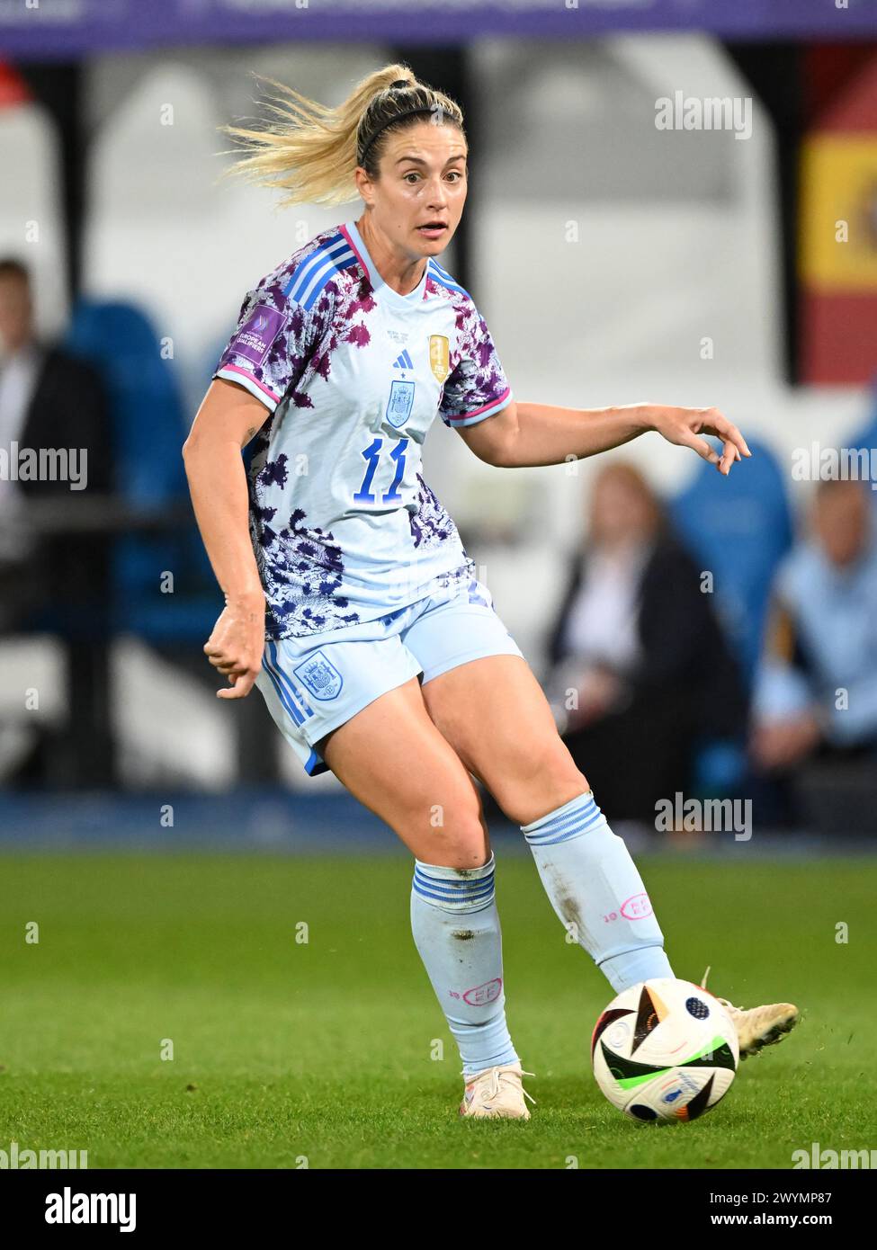 LEUVEN - Alexia Putellas aus Spanien während des Qualifikationsspiels der Frauen in der Gruppe A2 zwischen Belgien und Spanien im den Dreef Stadium am 5. April 2024 in Leuven, Belgien. ANP | Hollandse Hoogte | GERRIT VAN COLOGNE Stockfoto